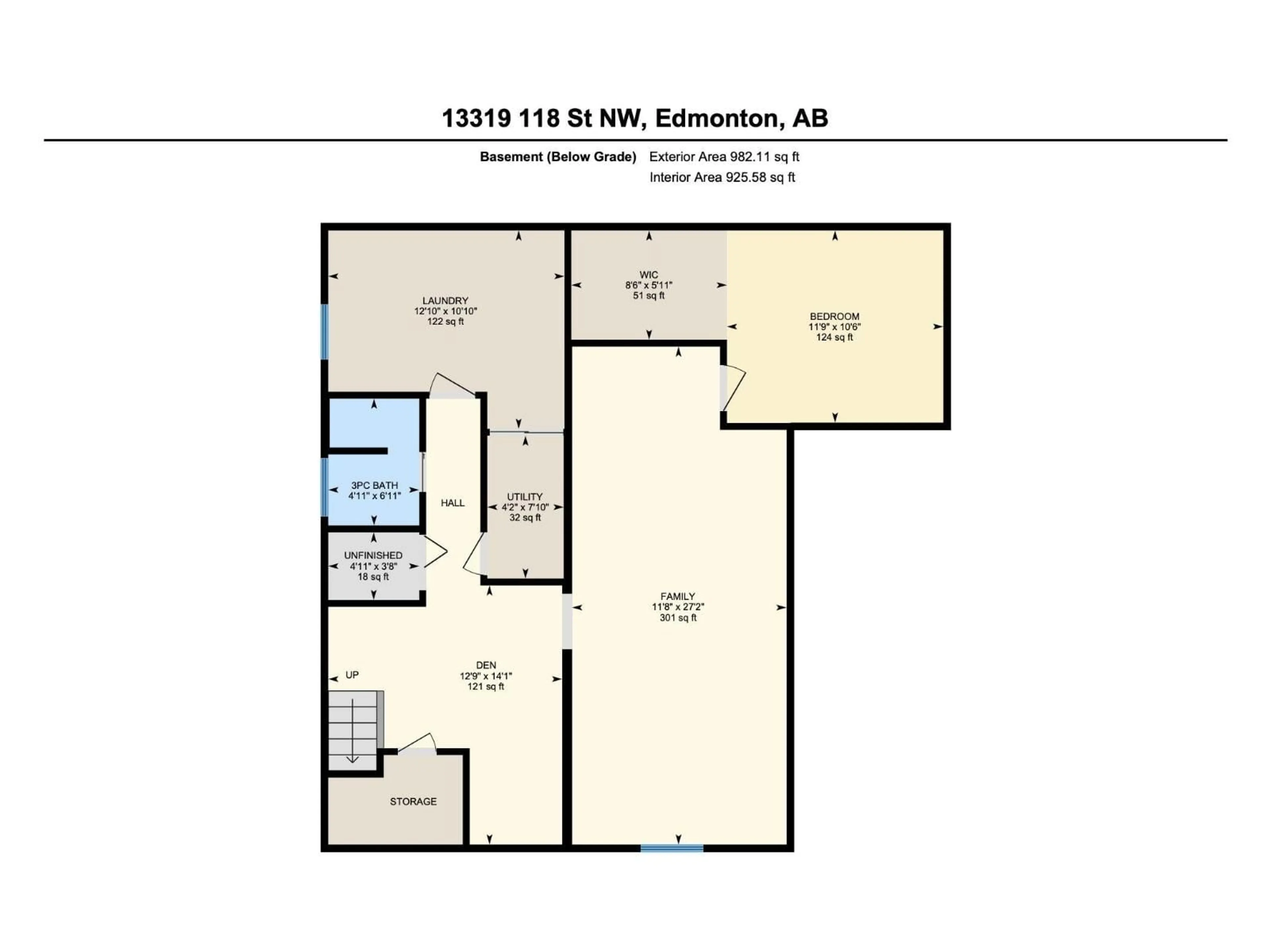 Floor plan for NW - 13319 118 ST, Edmonton Alberta T5E5L6