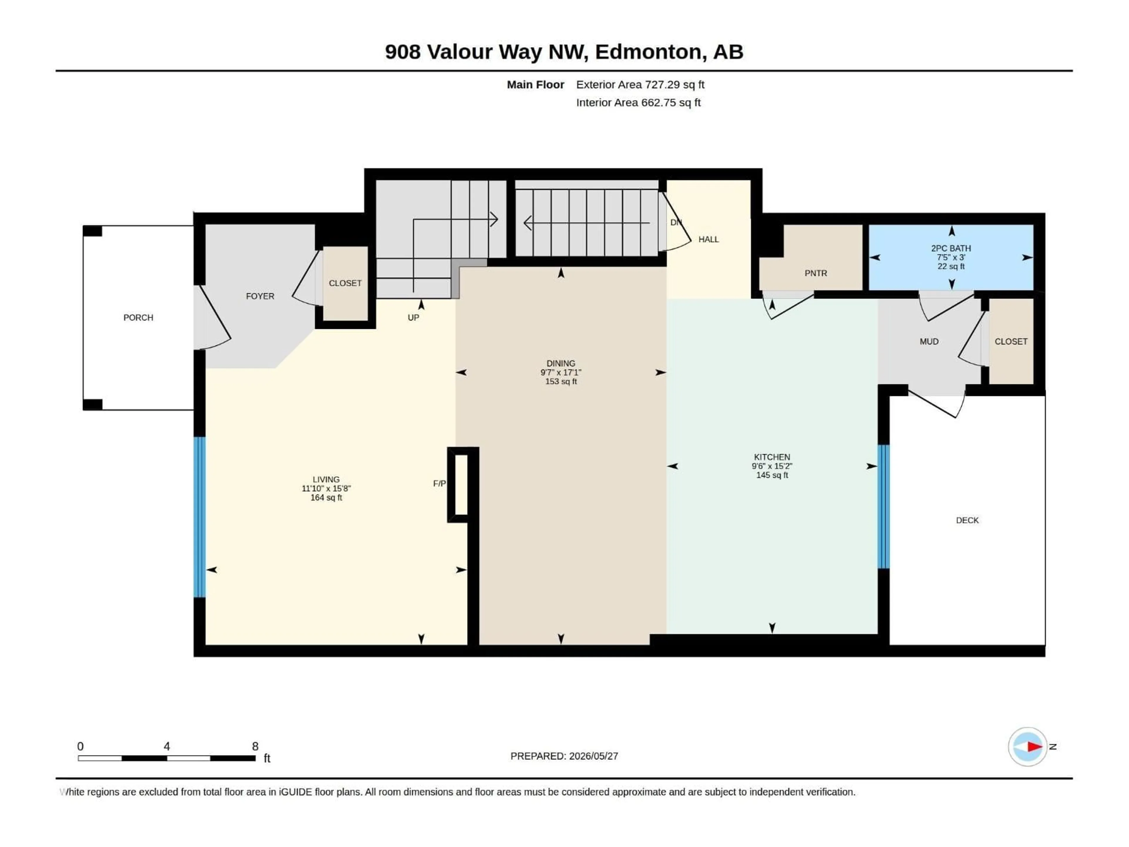 Floor plan for 908 VALOUR WY, Edmonton Alberta T5E6S1