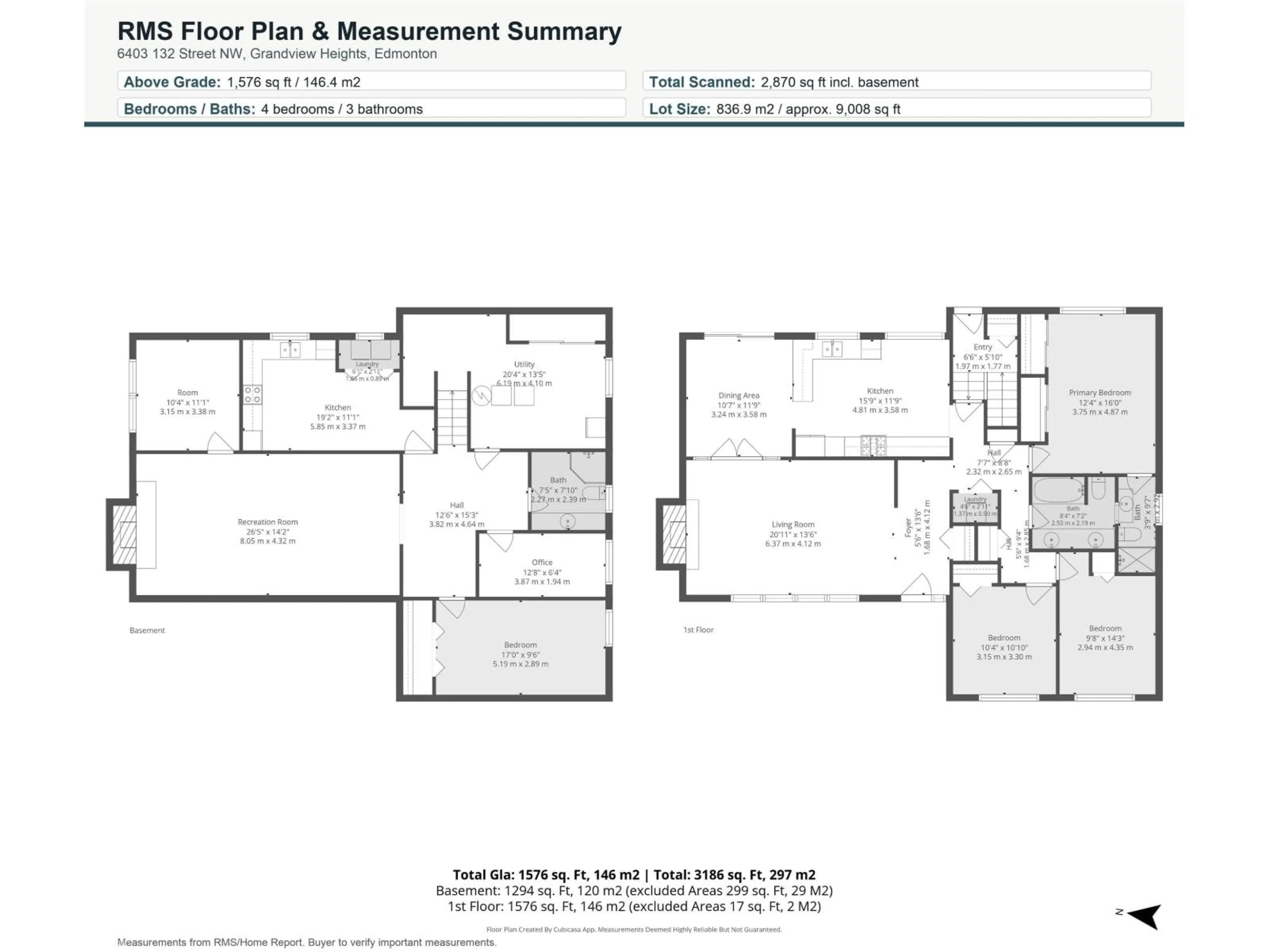 Floor plan for NW - 6403 132 ST, Edmonton Alberta T6H3Y8