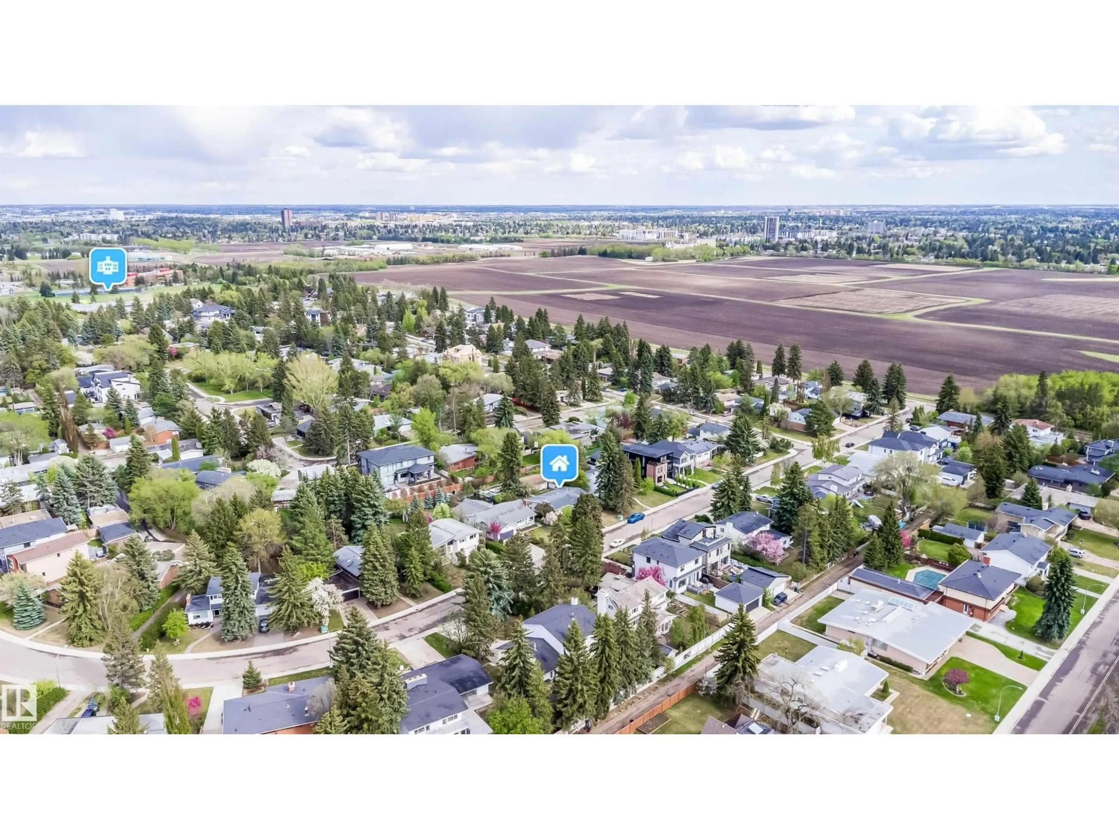A pic from outside/outdoor area/front of a property/back of a property/a pic from drone, unknown for NW - 6403 132 ST, Edmonton Alberta T6H3Y8