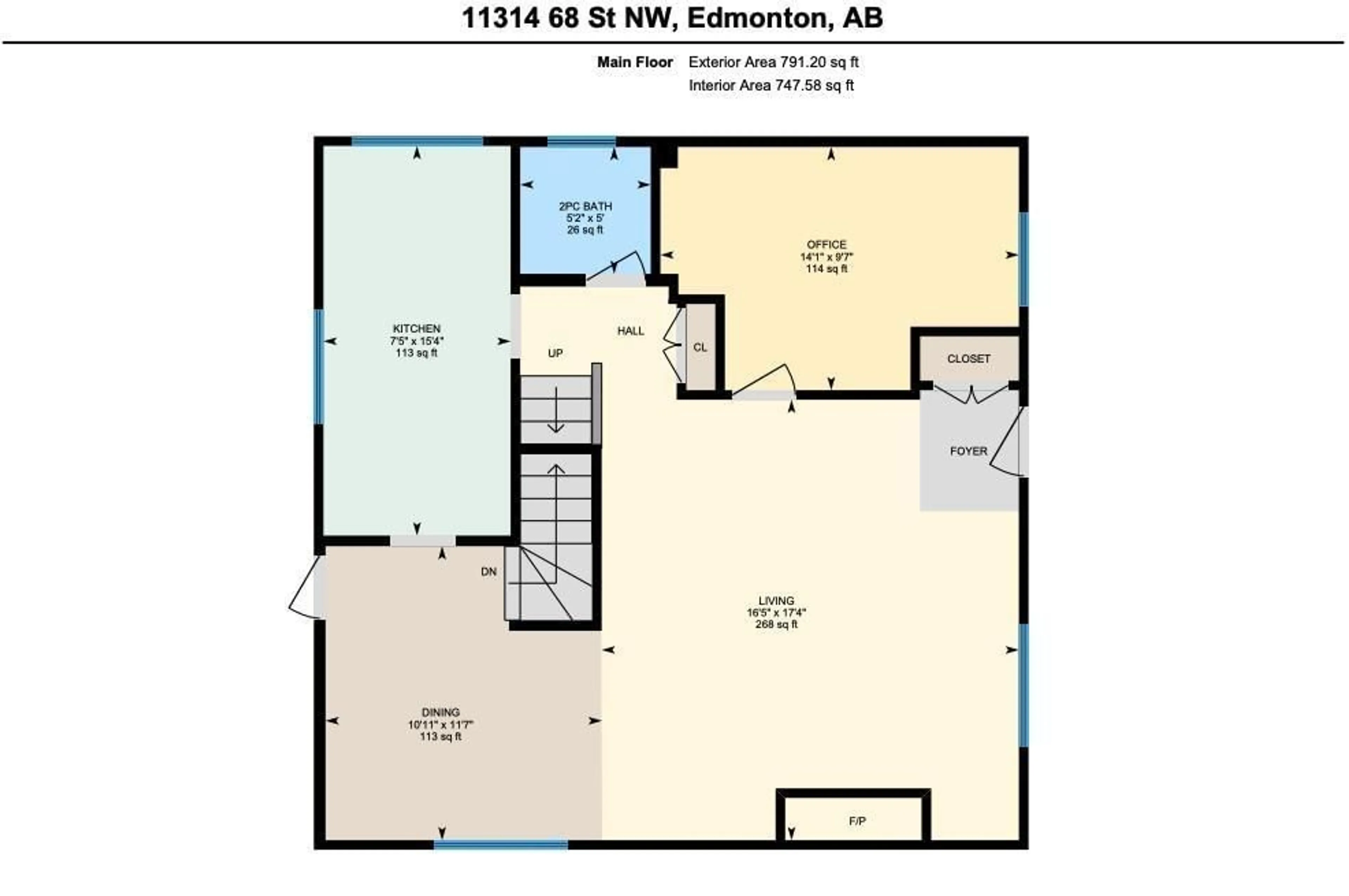 Floor plan for NW - 11314 68 ST, Edmonton Alberta T5B1N7