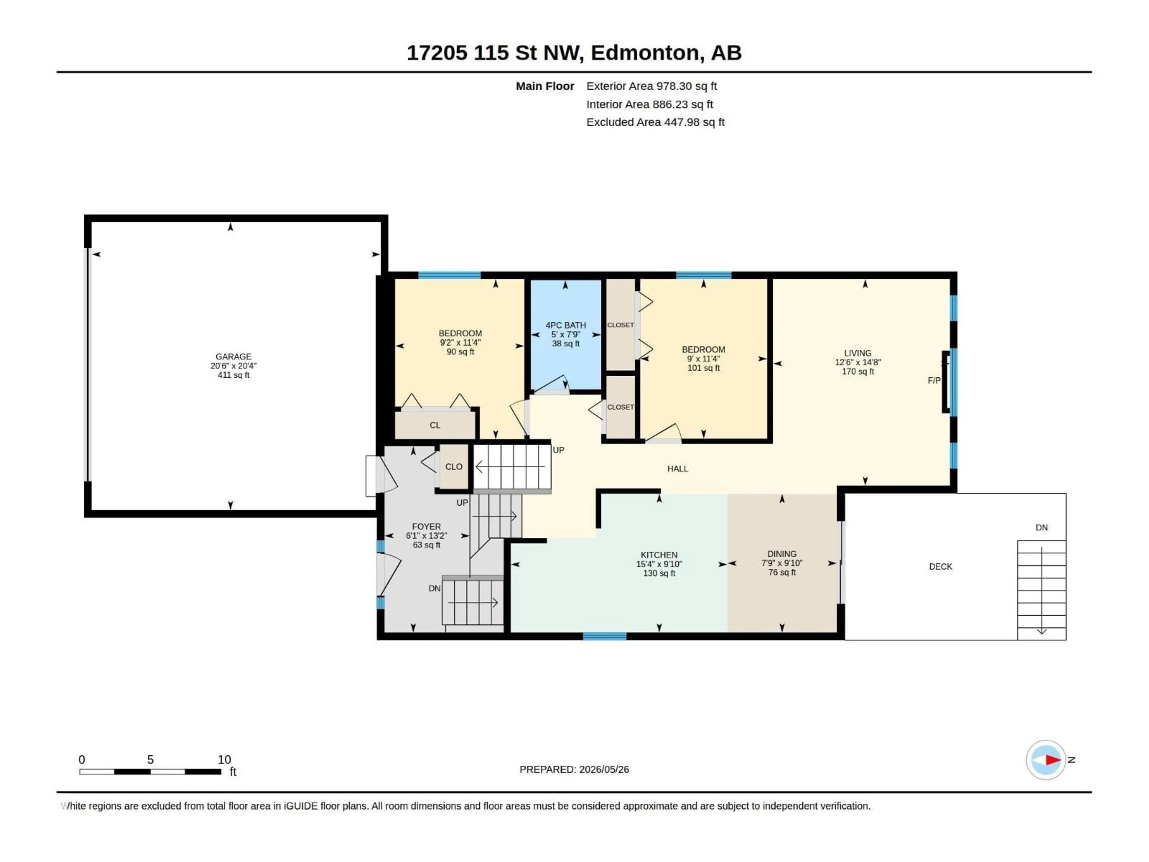 Floor plan for 17205 115 ST, Edmonton Alberta T5X5Y1