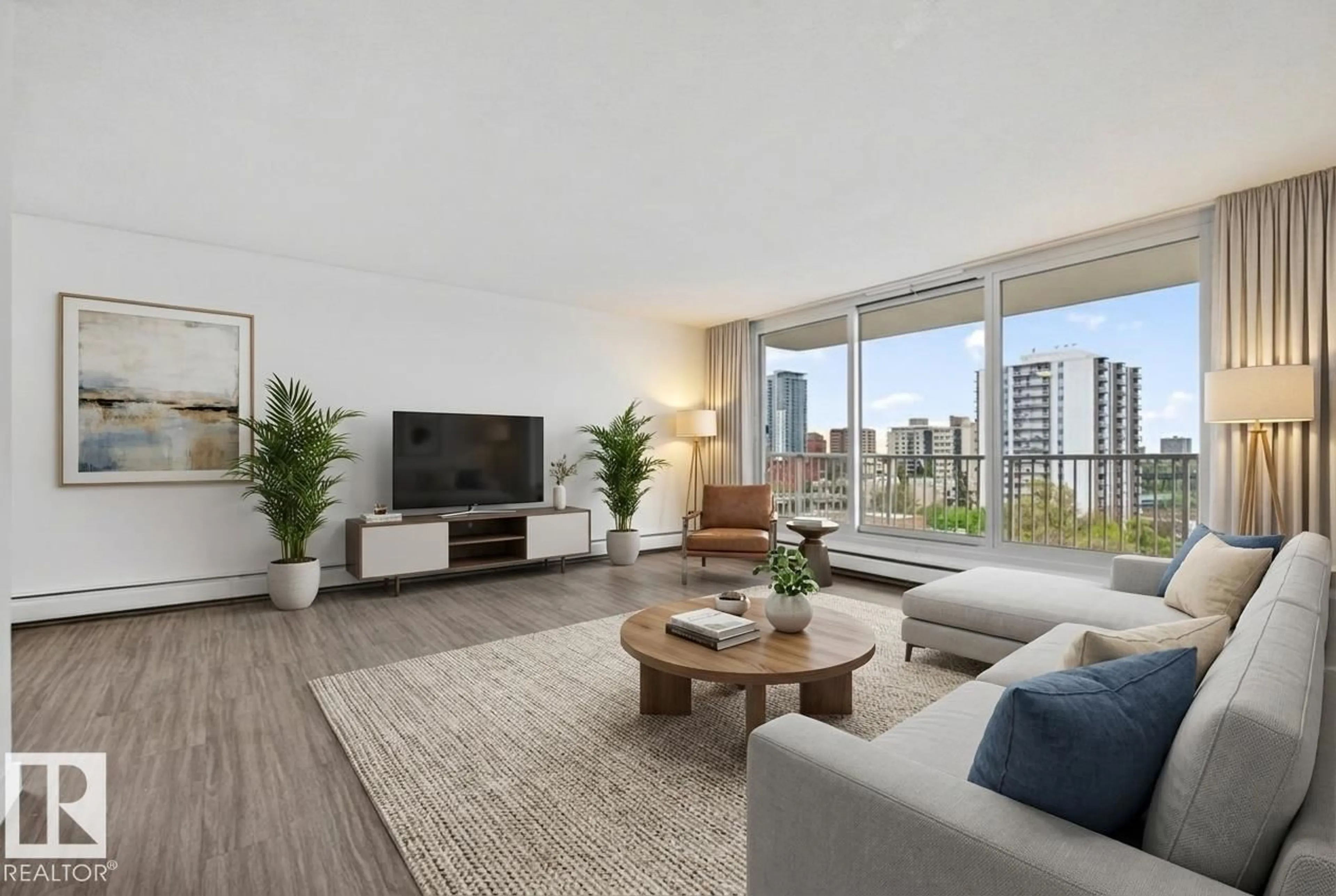 Living room with furniture, unknown for #1007 - 9930 113 ST, Edmonton Alberta T5K1N6