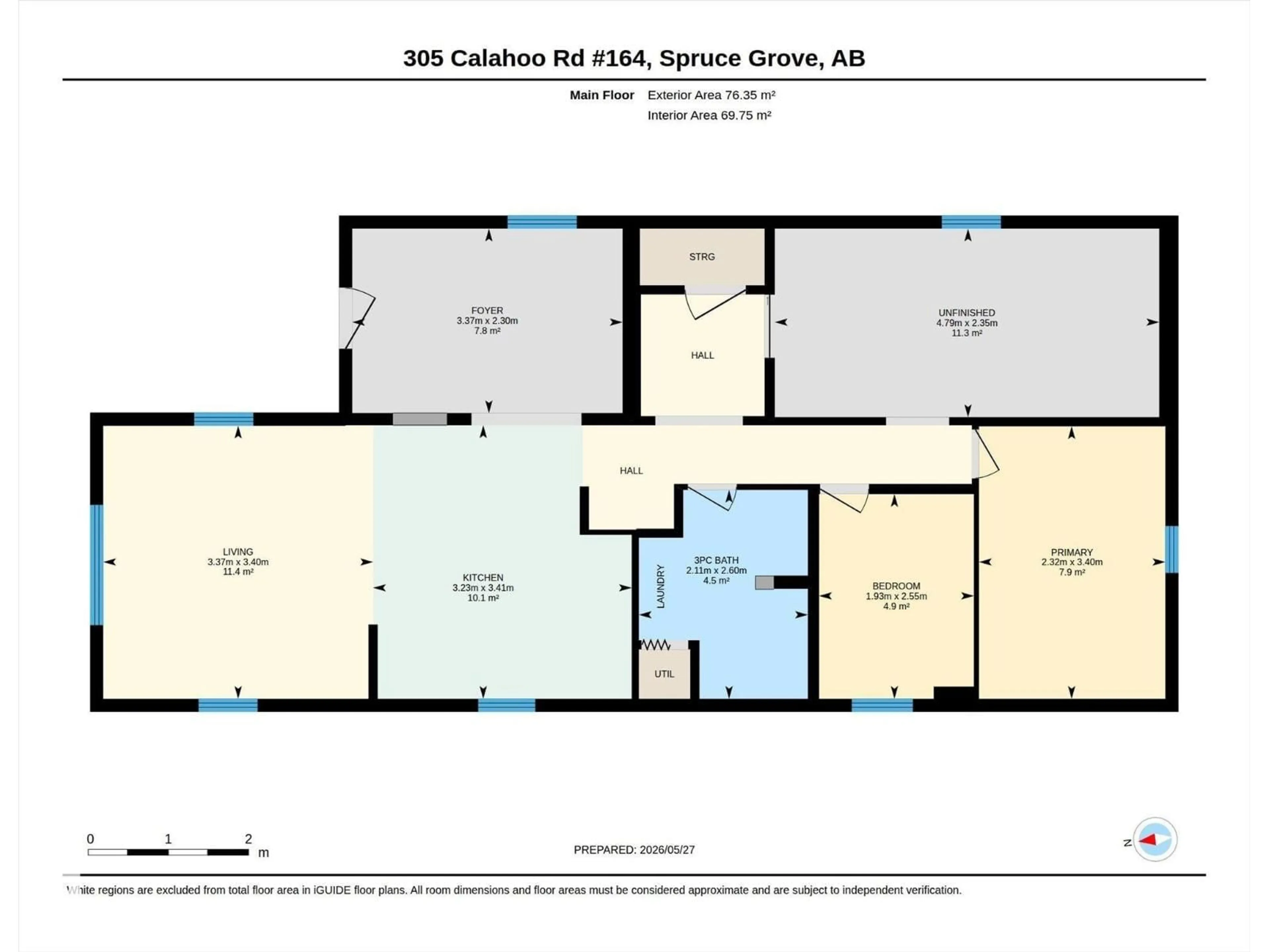 Floor plan for 305 - 164 CALAHOO ROAD, Spruce Grove Alberta T7X3K9