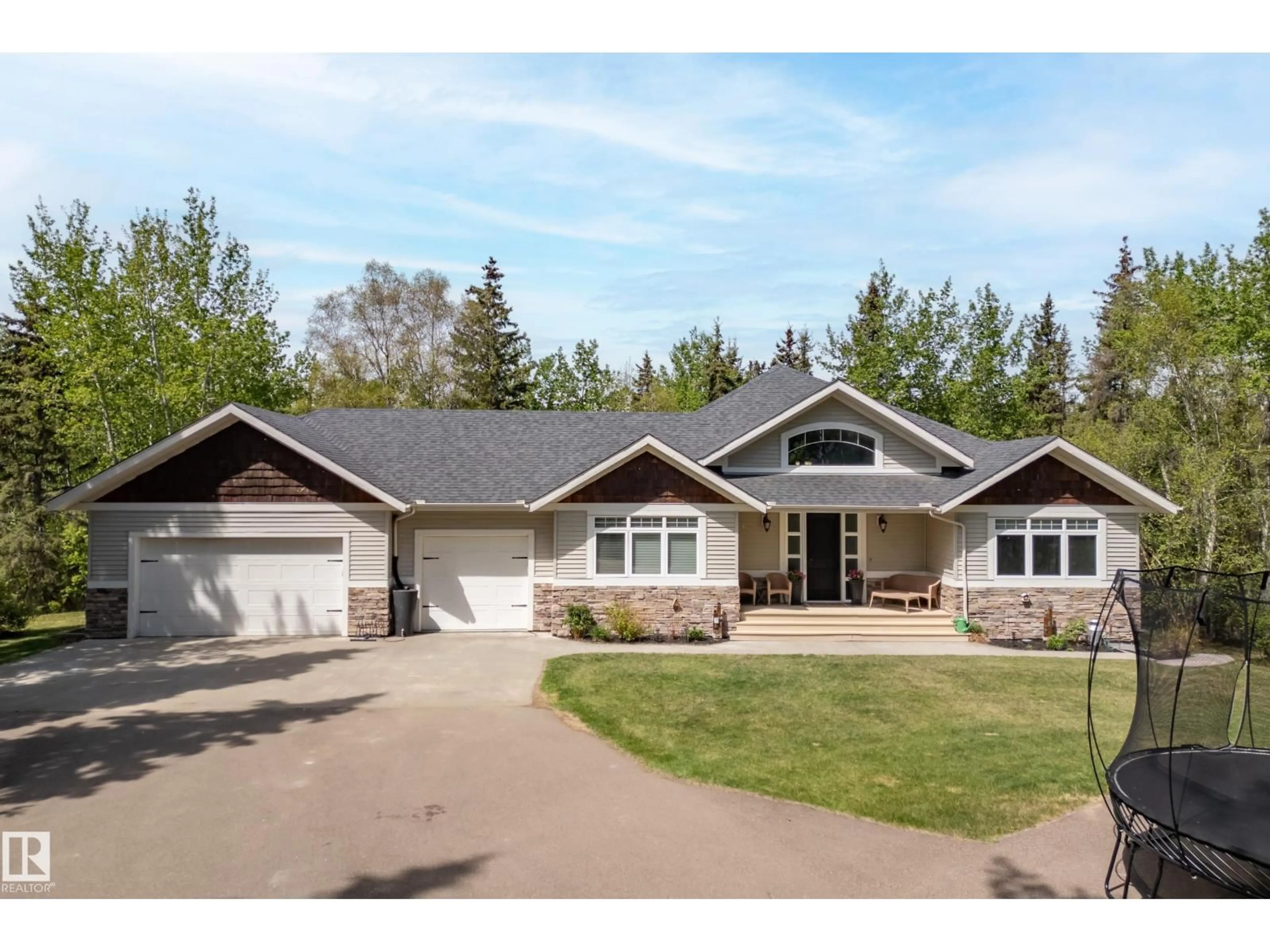 Home with vinyl exterior material, street for 25 53024 RGE ROAD 15, Rural Parkland County Alberta T7Y2T4