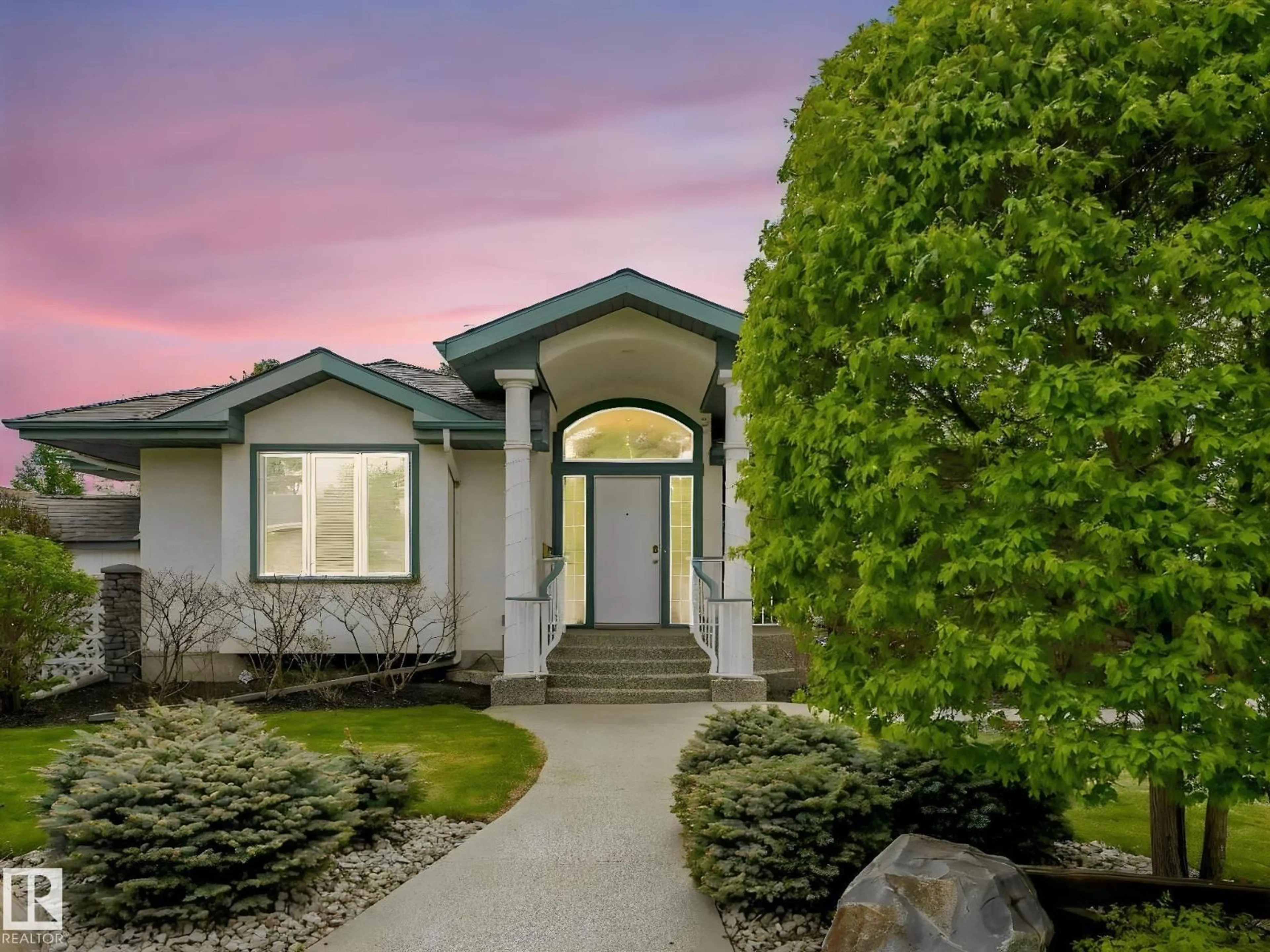 Home with vinyl exterior material, street for 14303 50 AV NW, Edmonton Alberta T6H0K2