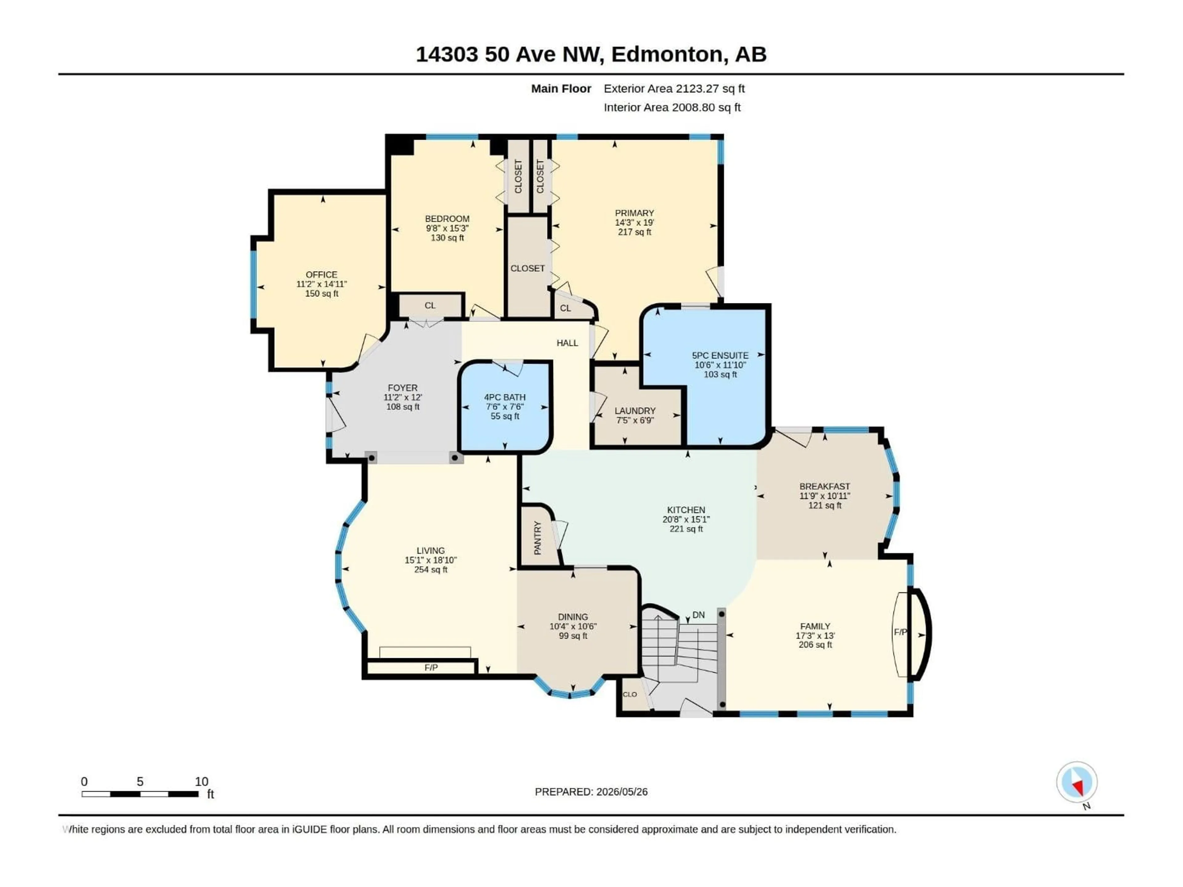 Floor plan for 14303 50 AV NW, Edmonton Alberta T6H0K2
