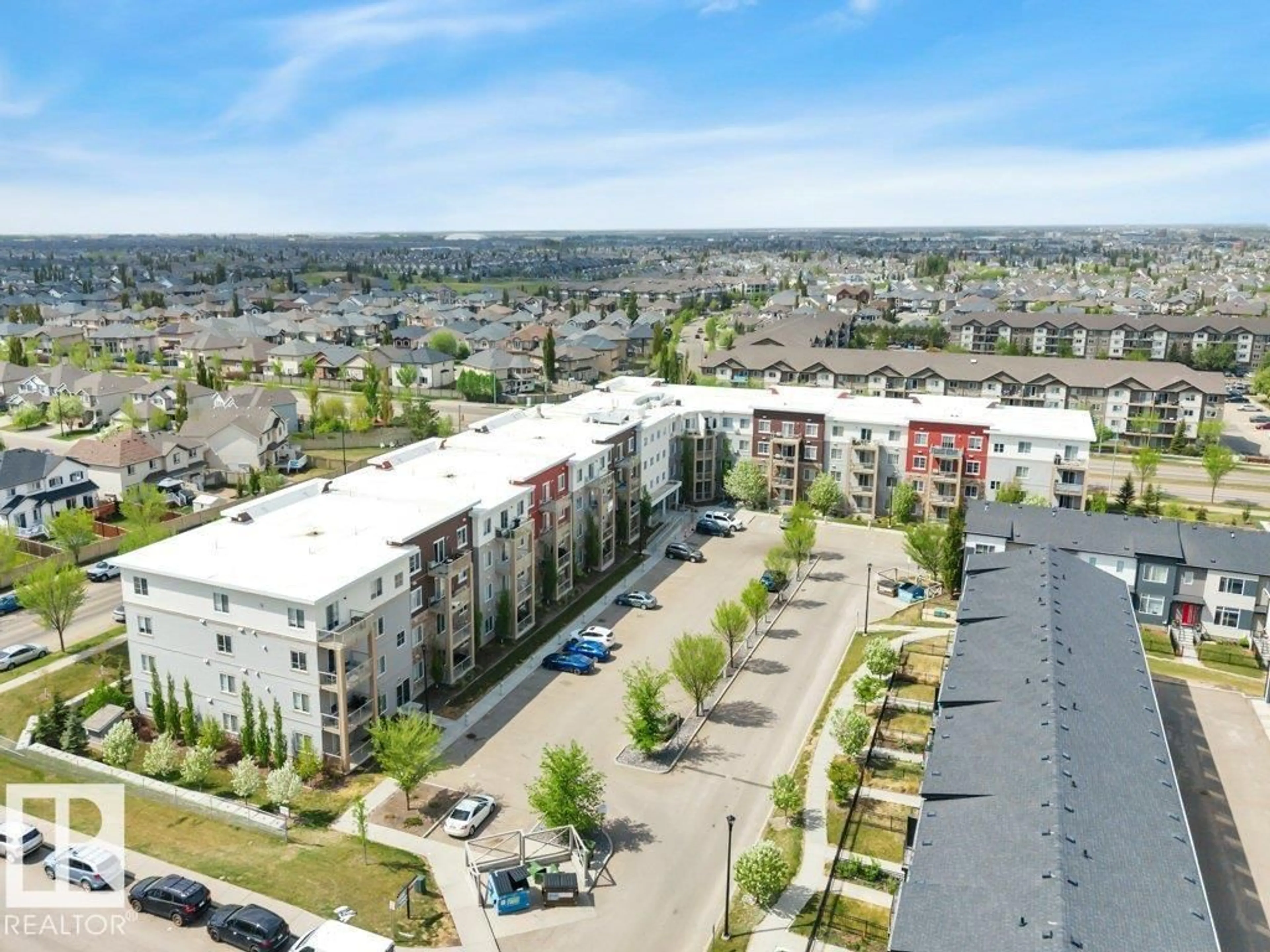 A pic from outside/outdoor area/front of a property/back of a property/a pic from drone, unknown for #402 - 812 WELSH DR, Edmonton Alberta T6X1Y7