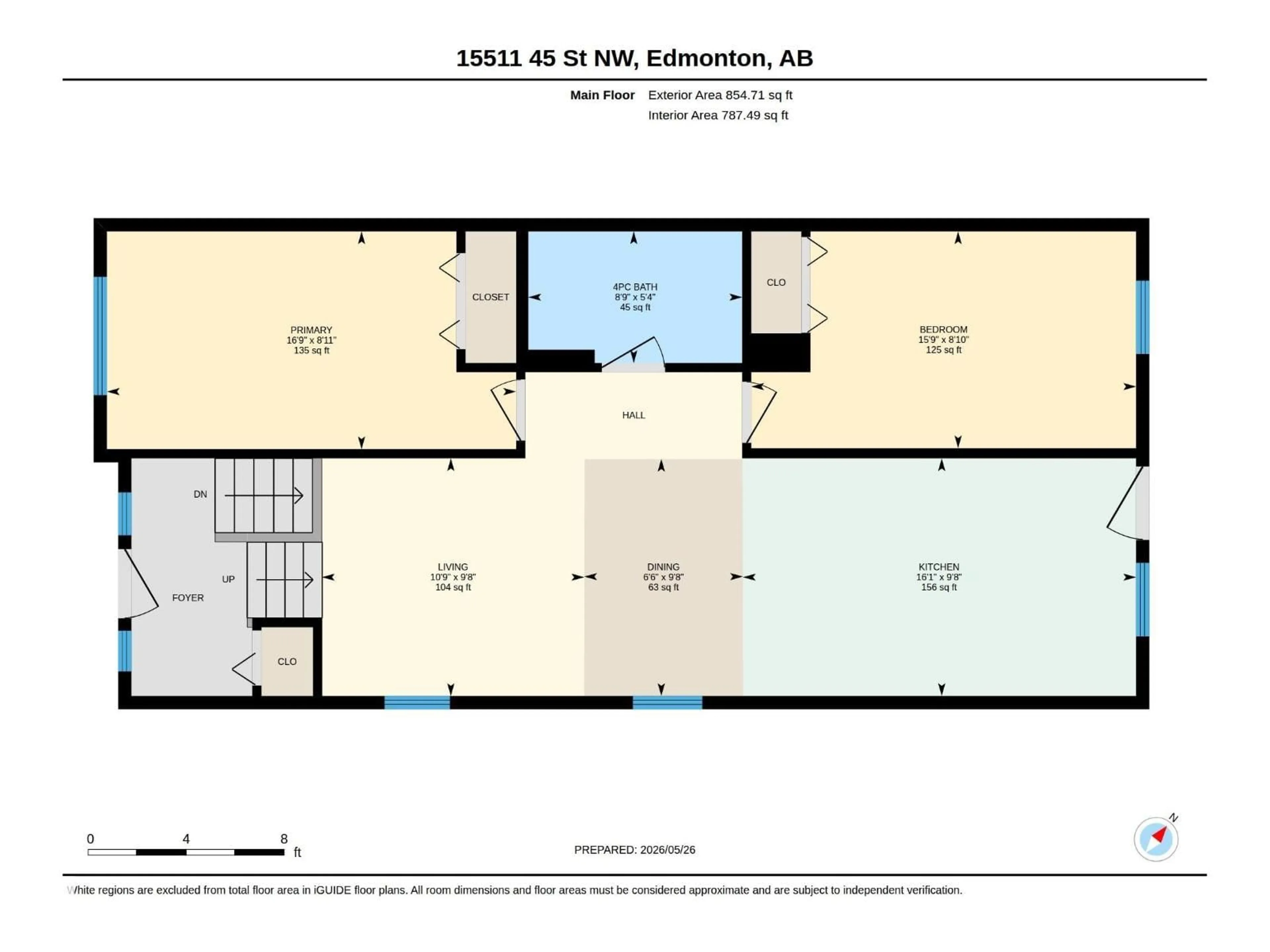 Floor plan for NW - 15511 45 ST, Edmonton Alberta T5Y3G8