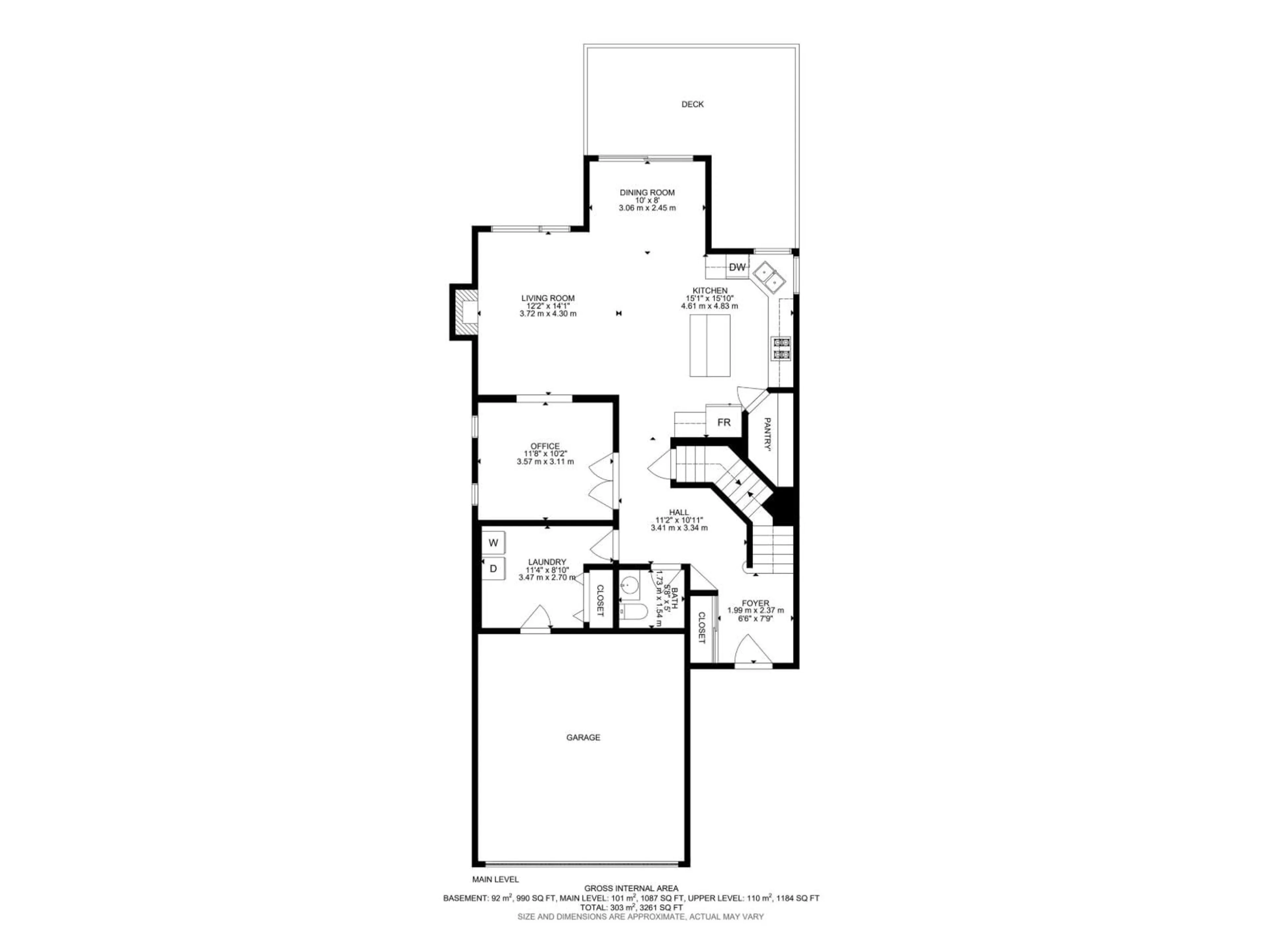 Floor plan for SW - 1932 67 ST, Edmonton Alberta T6X0L9