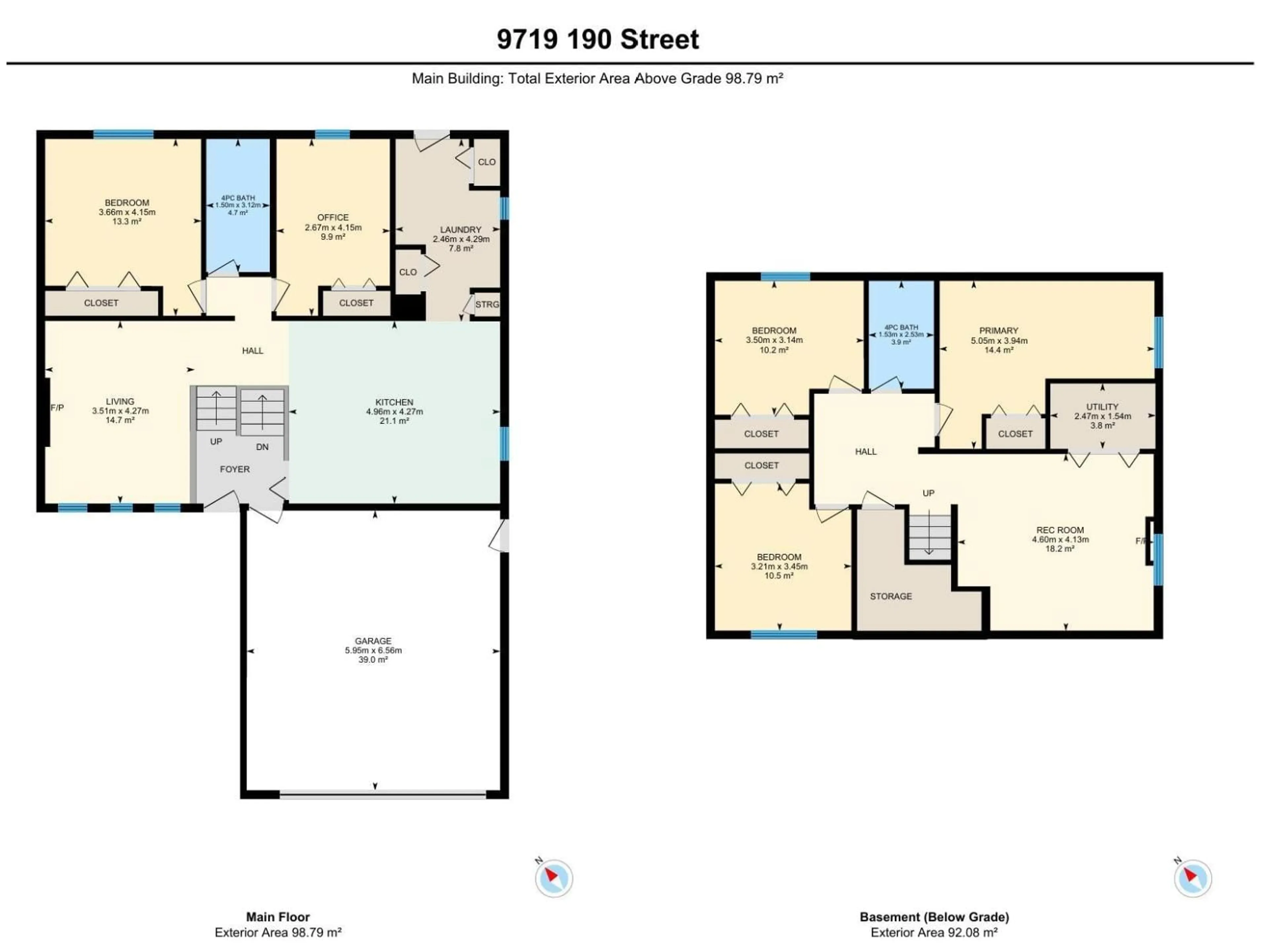 Floor plan for NW - 9719 190 ST, Edmonton Alberta T5T5K7