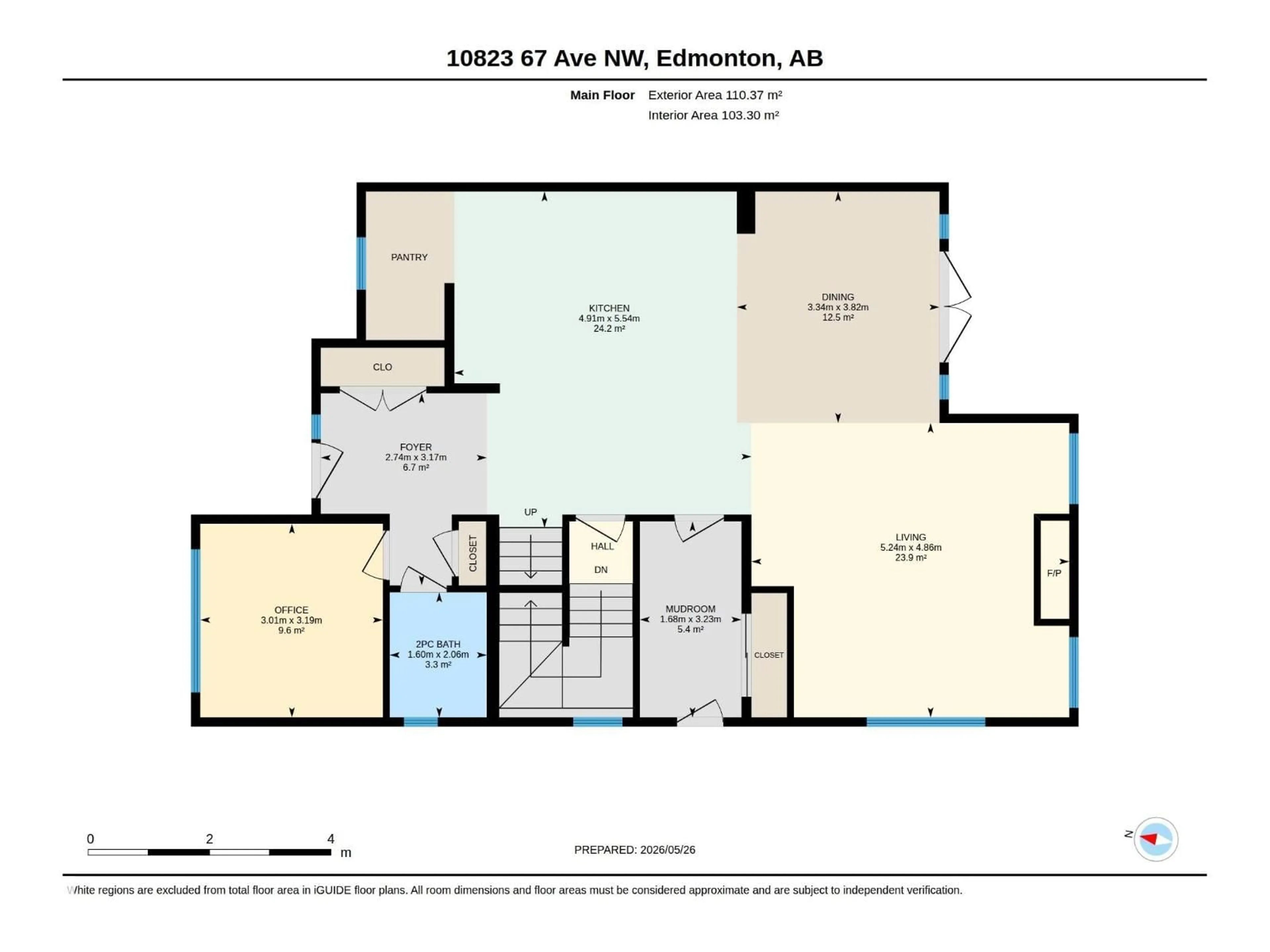 Floor plan for NW - 10823 67 AV, Edmonton Alberta T6H2A2