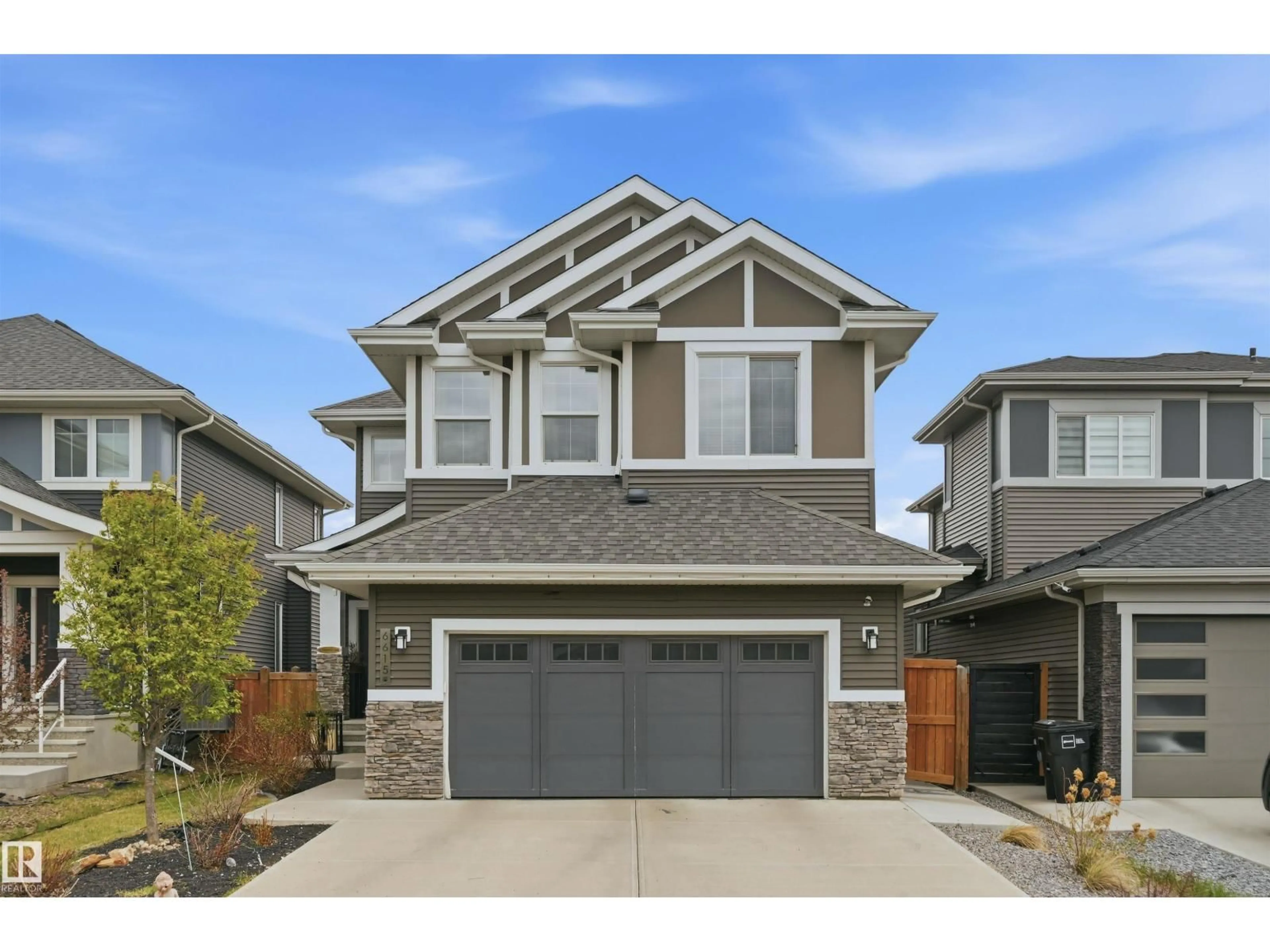 Home with vinyl exterior material, street for 6615 KNOX PL, Edmonton Alberta T6W4A1