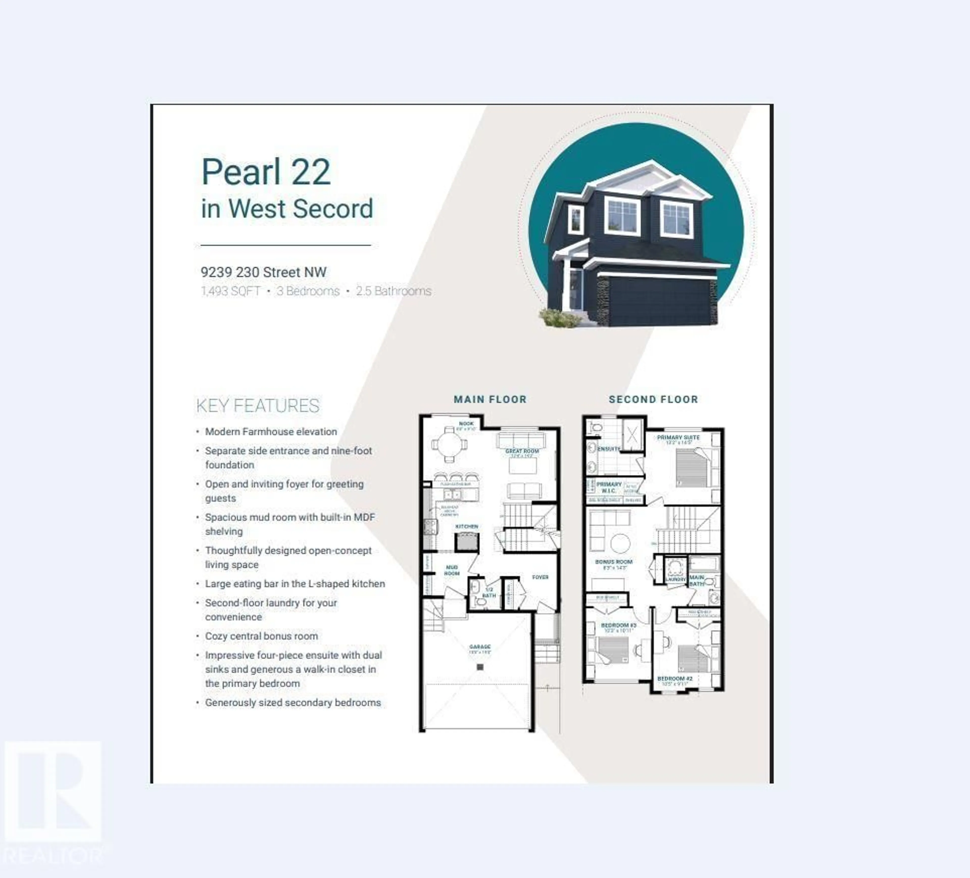 Floor plan for NW - 9239 230 ST, Edmonton Alberta T5T4T1