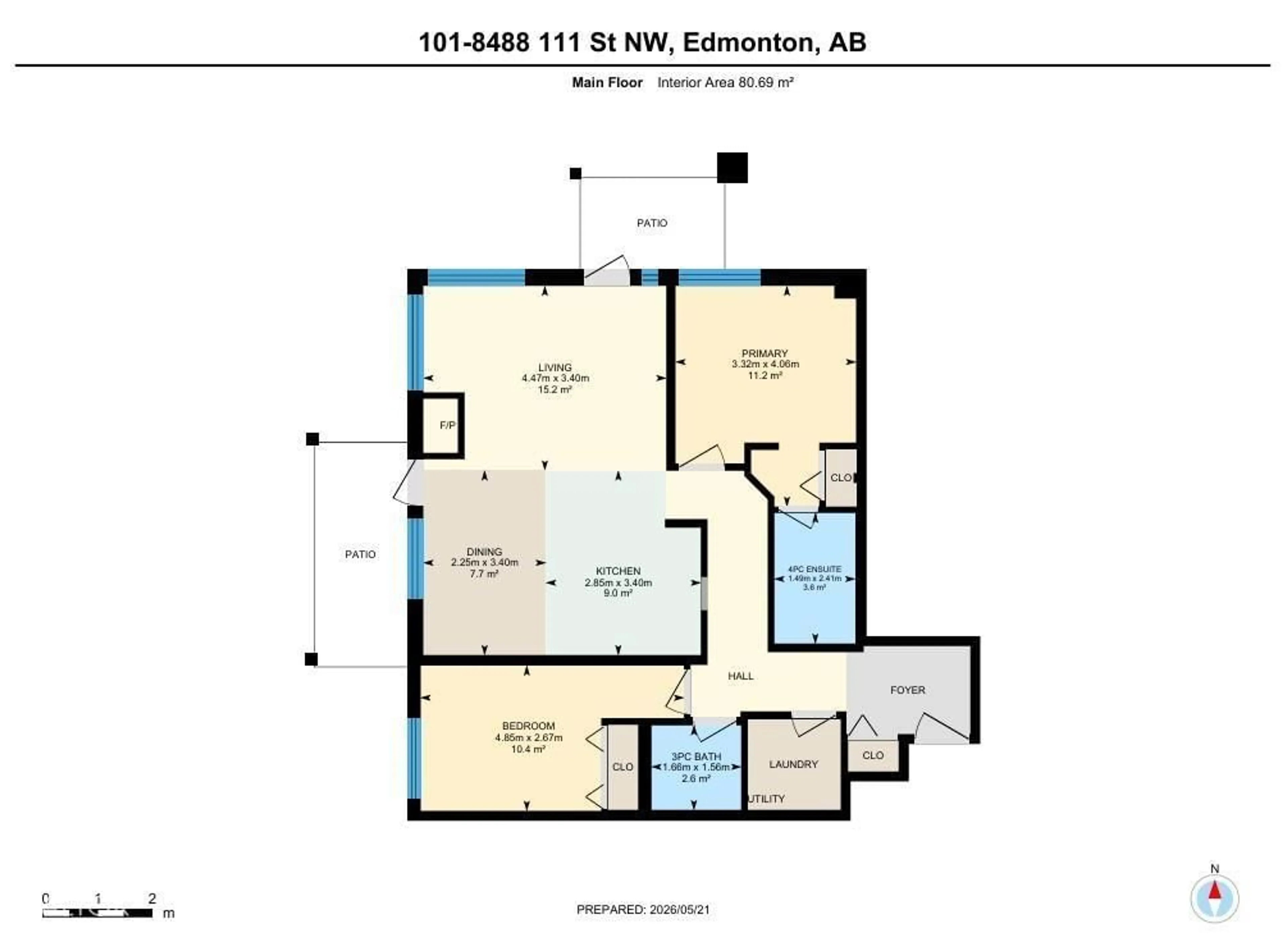 Floor plan for #101 - 8488 111 ST, Edmonton Alberta T6G2V9
