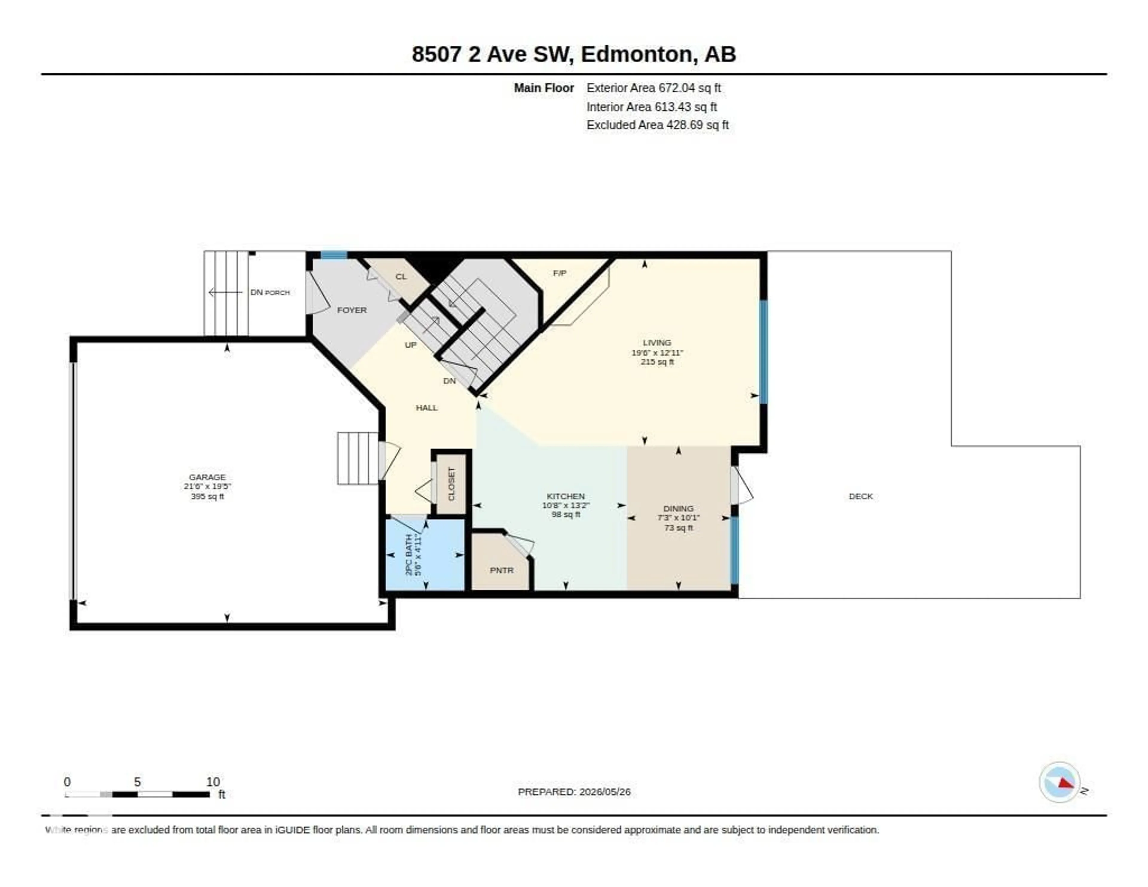 Floor plan for 8507 2 AV SW, Edmonton Alberta T6X1H5
