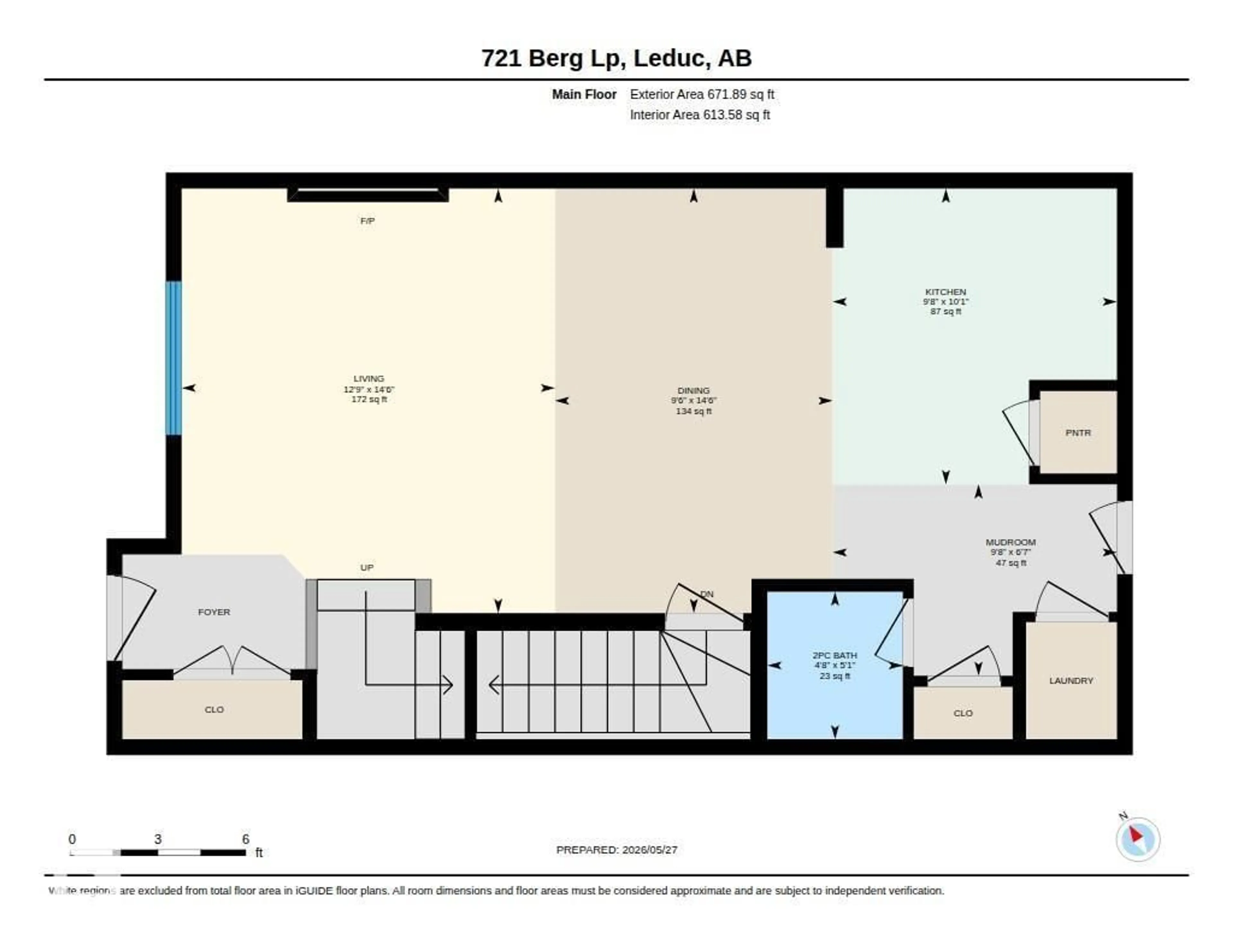 Floor plan for 721 BERG LO, Leduc Alberta T9E1G7