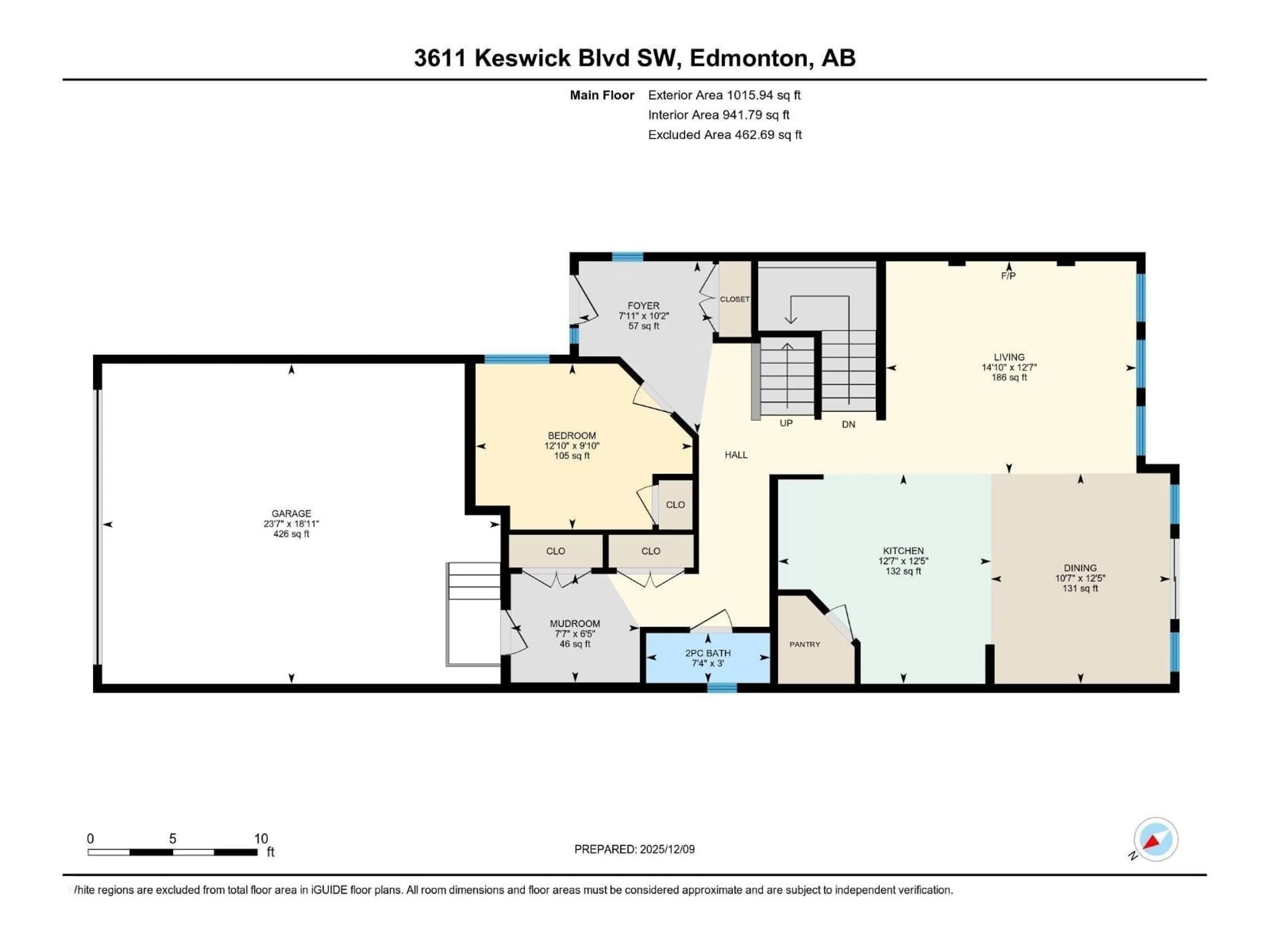 Floor plan for 3611 KESWICK BOULEVARD, Edmonton Alberta T6W3S5