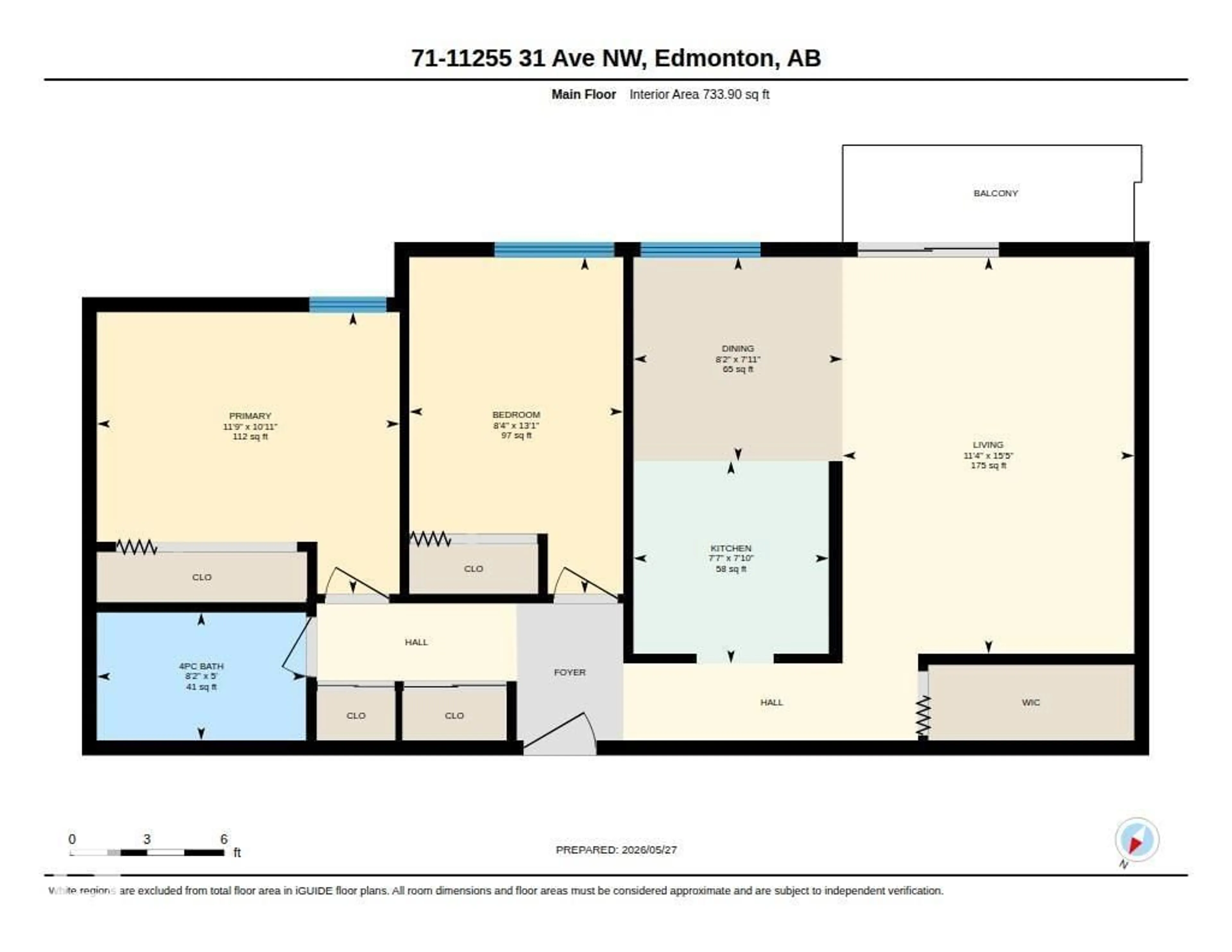 Floor plan for #71 - 11255 31 AV, Edmonton Alberta T6J3V6