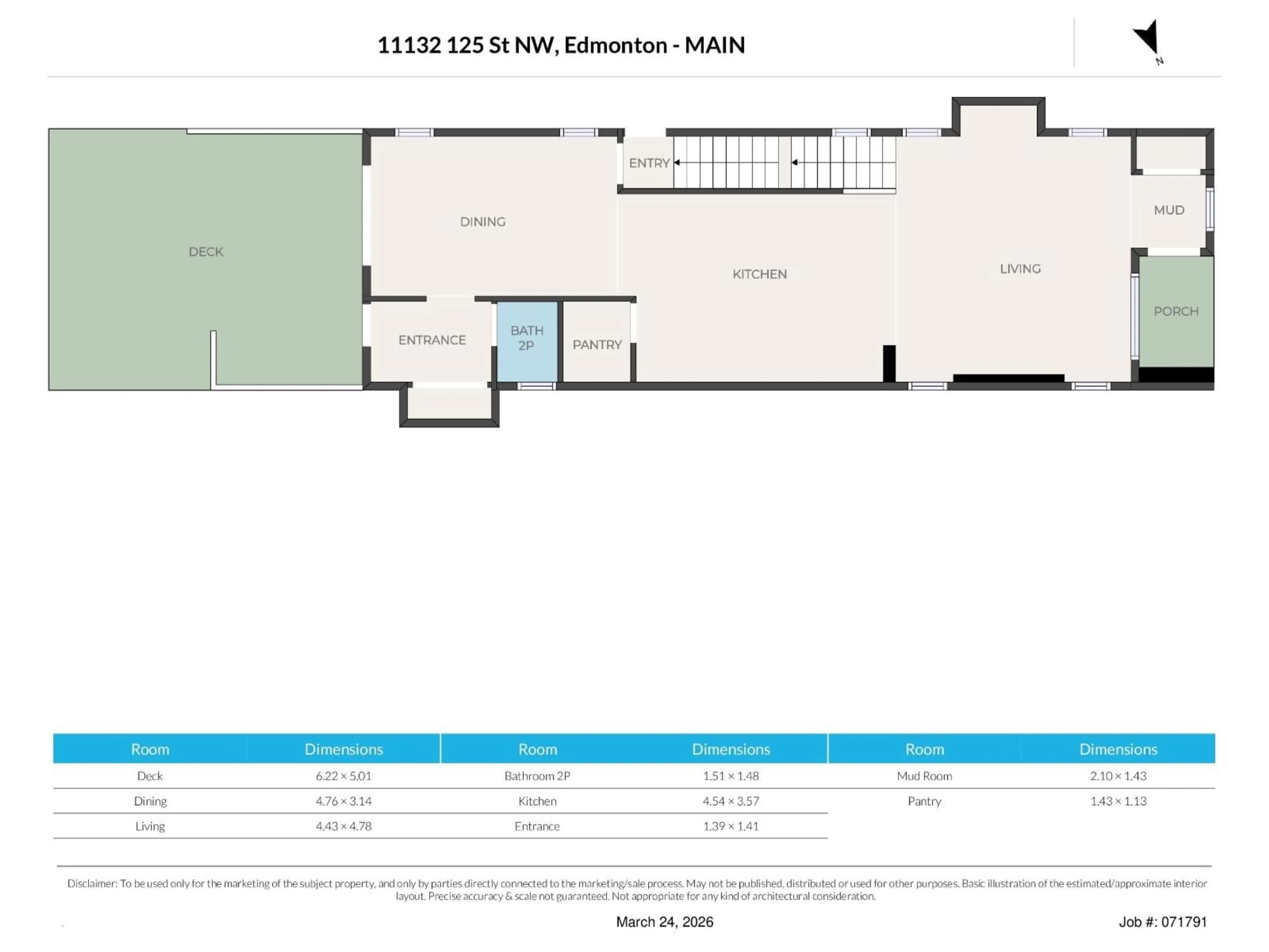 Floor plan for 11132 125 ST, Edmonton Alberta T5M0M3