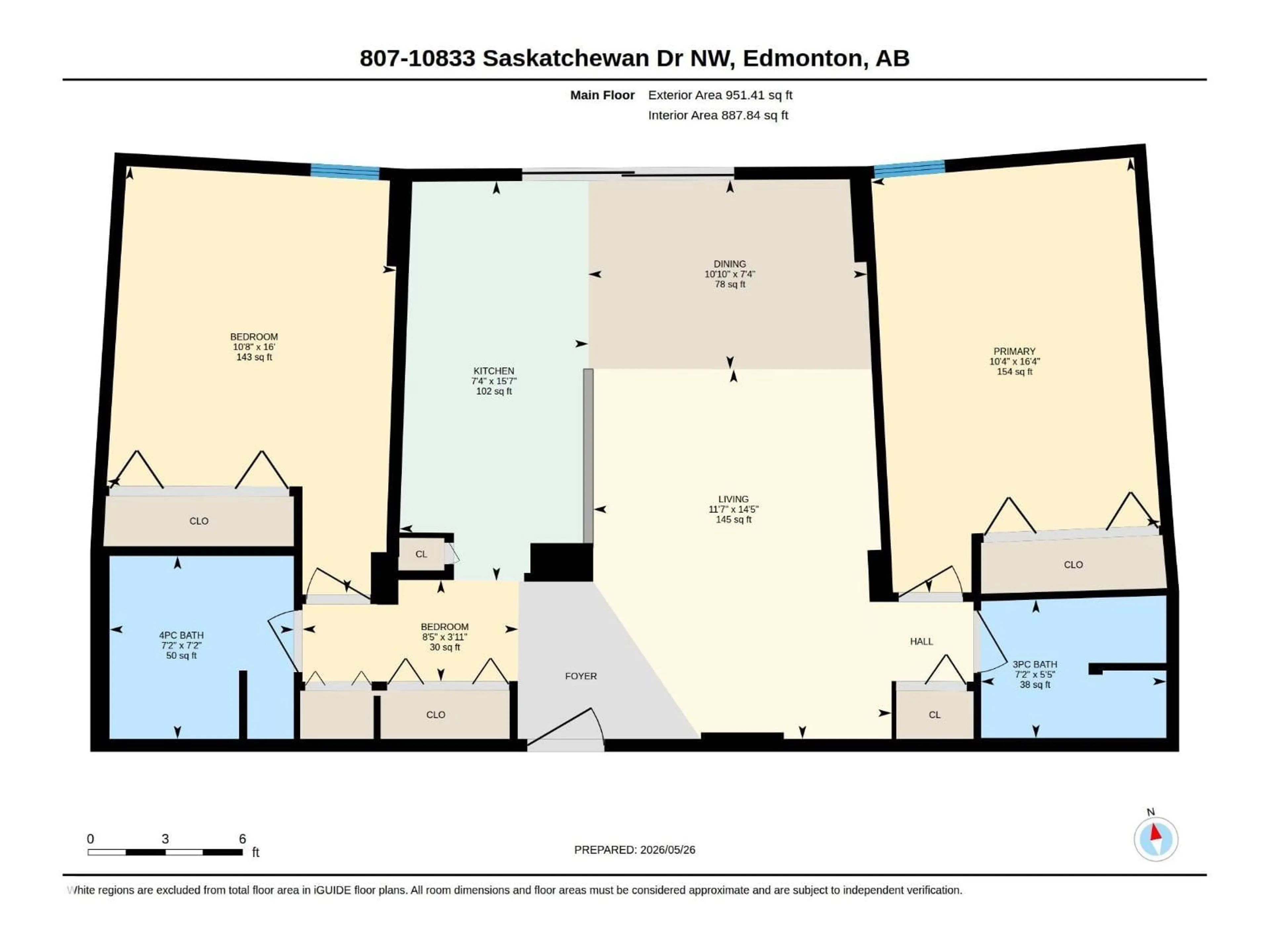Floor plan for #807 - 10883 SASKATCHEWAN DR, Edmonton Alberta T6E4S6