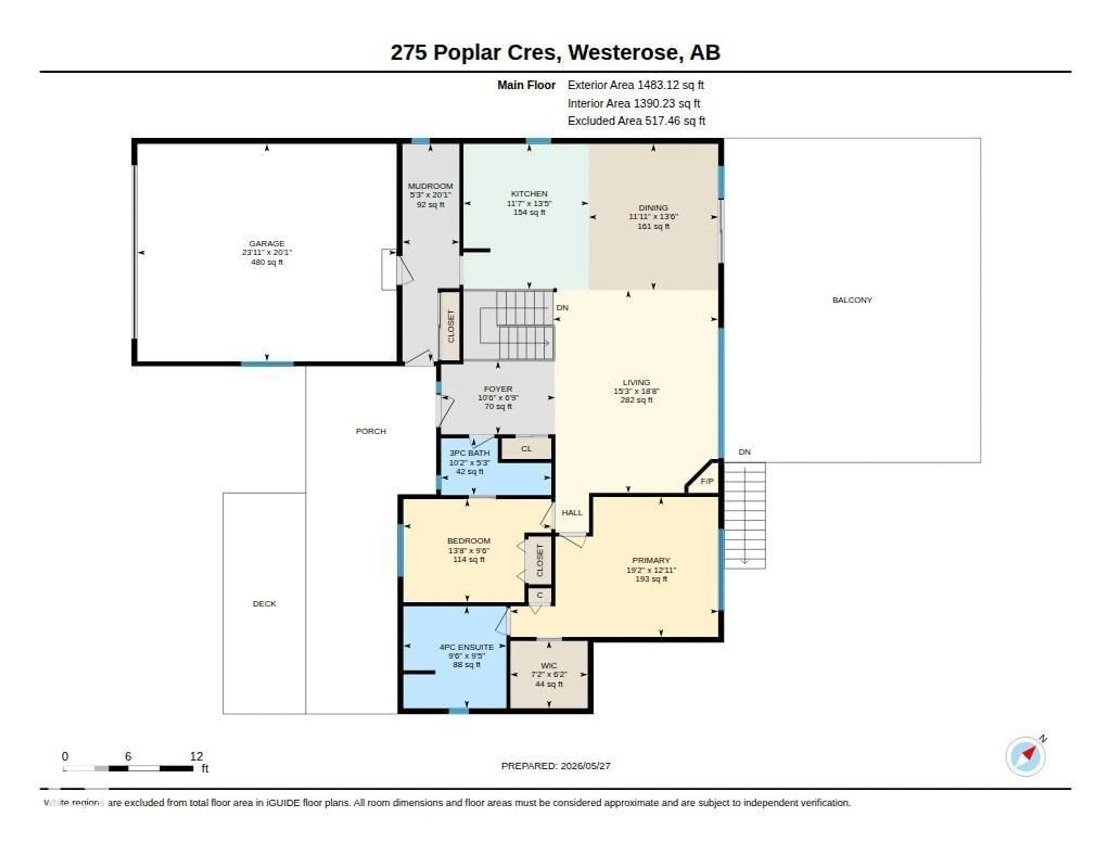 Floor plan for 275 POPLAR CRESCENT, Rural Wetaskiwin County Alberta T0C2V0