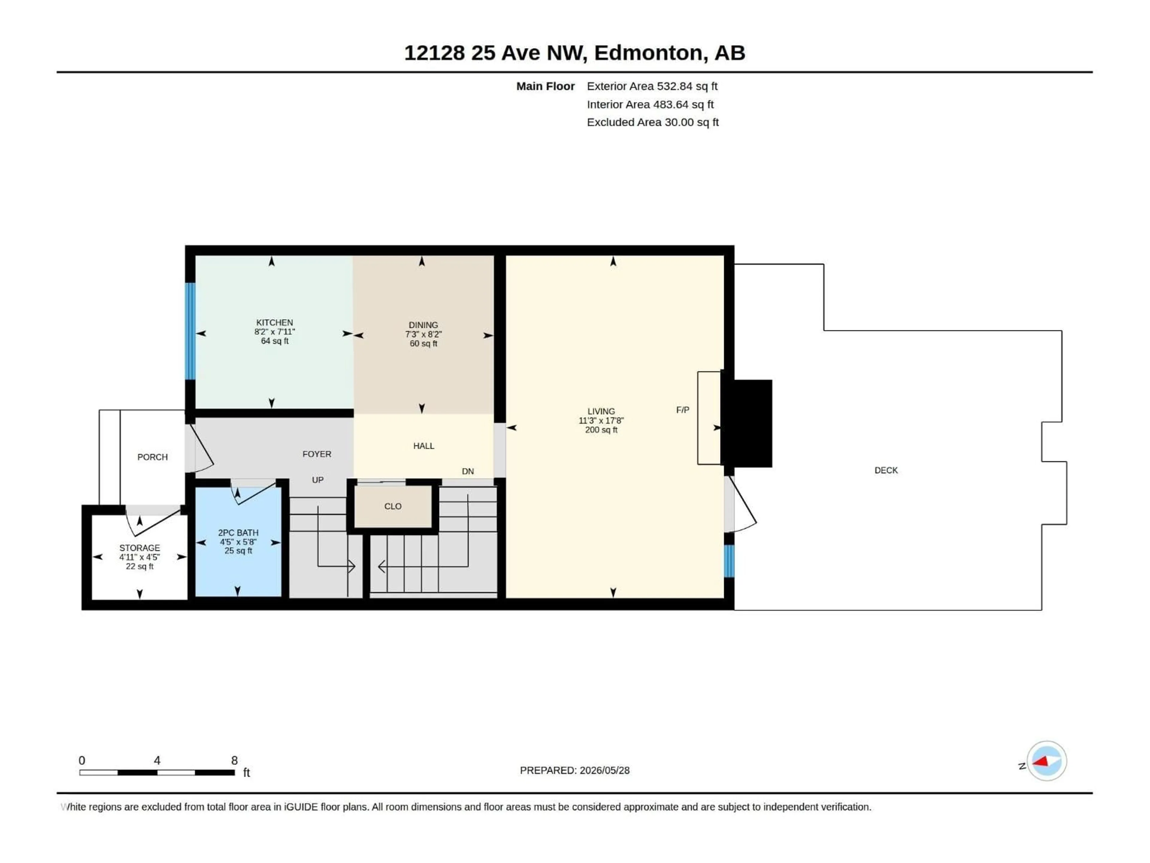 Floor plan for 12128 25 AV, Edmonton Alberta T6J4L4