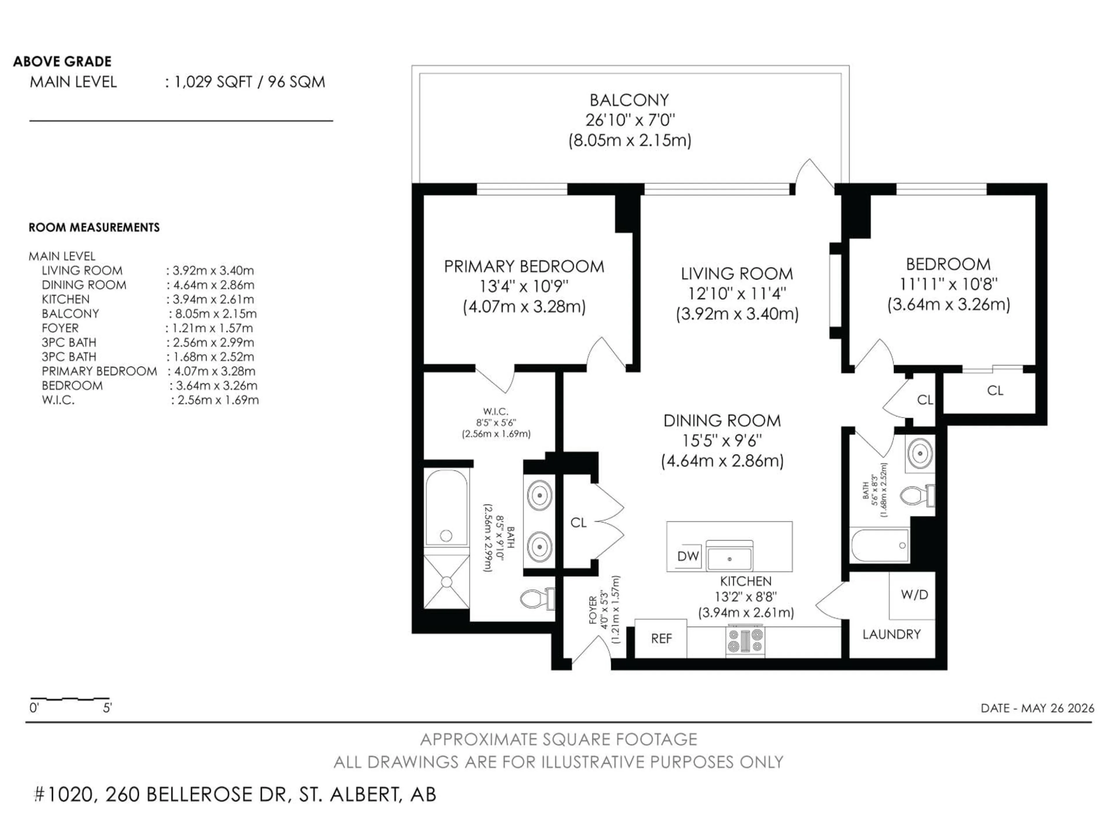 Floor plan for #1020 - 1020 BELLEROSE DR, St. Albert Alberta T8N8E8