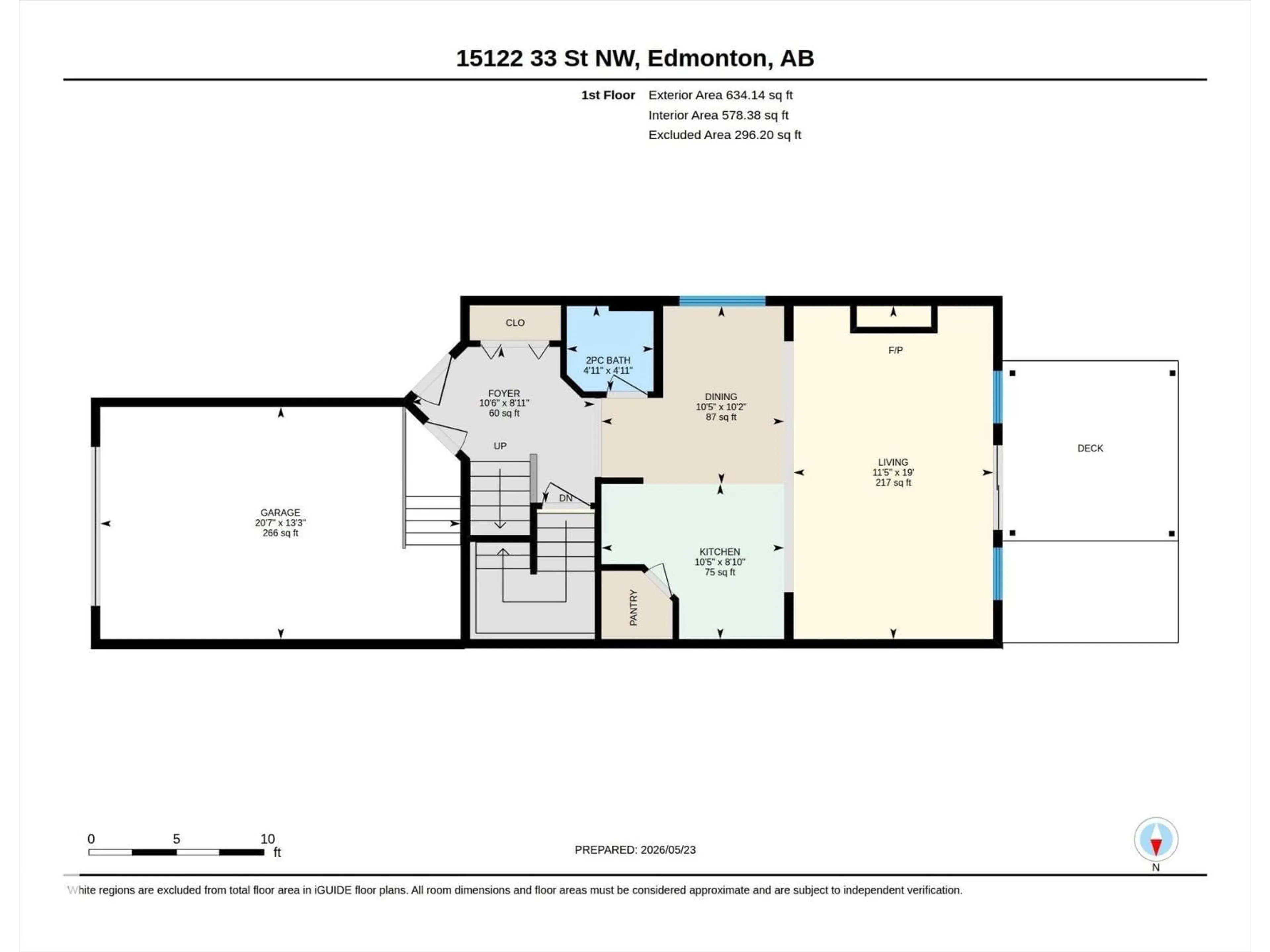 Floor plan for 15122 33 ST, Edmonton Alberta T5Y0J7