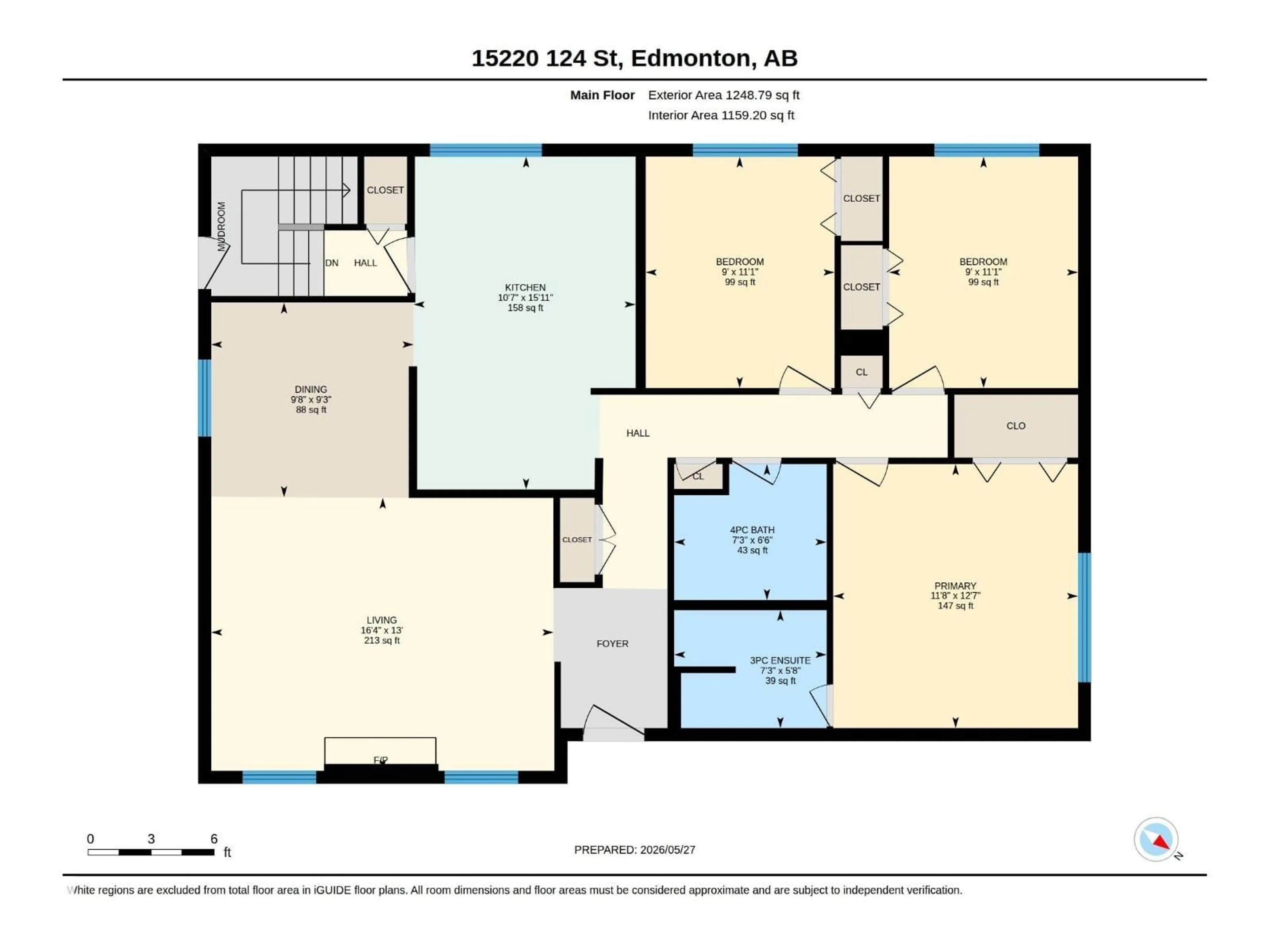 Floor plan for 15220 124 ST NW, Edmonton Alberta T5X1Z3