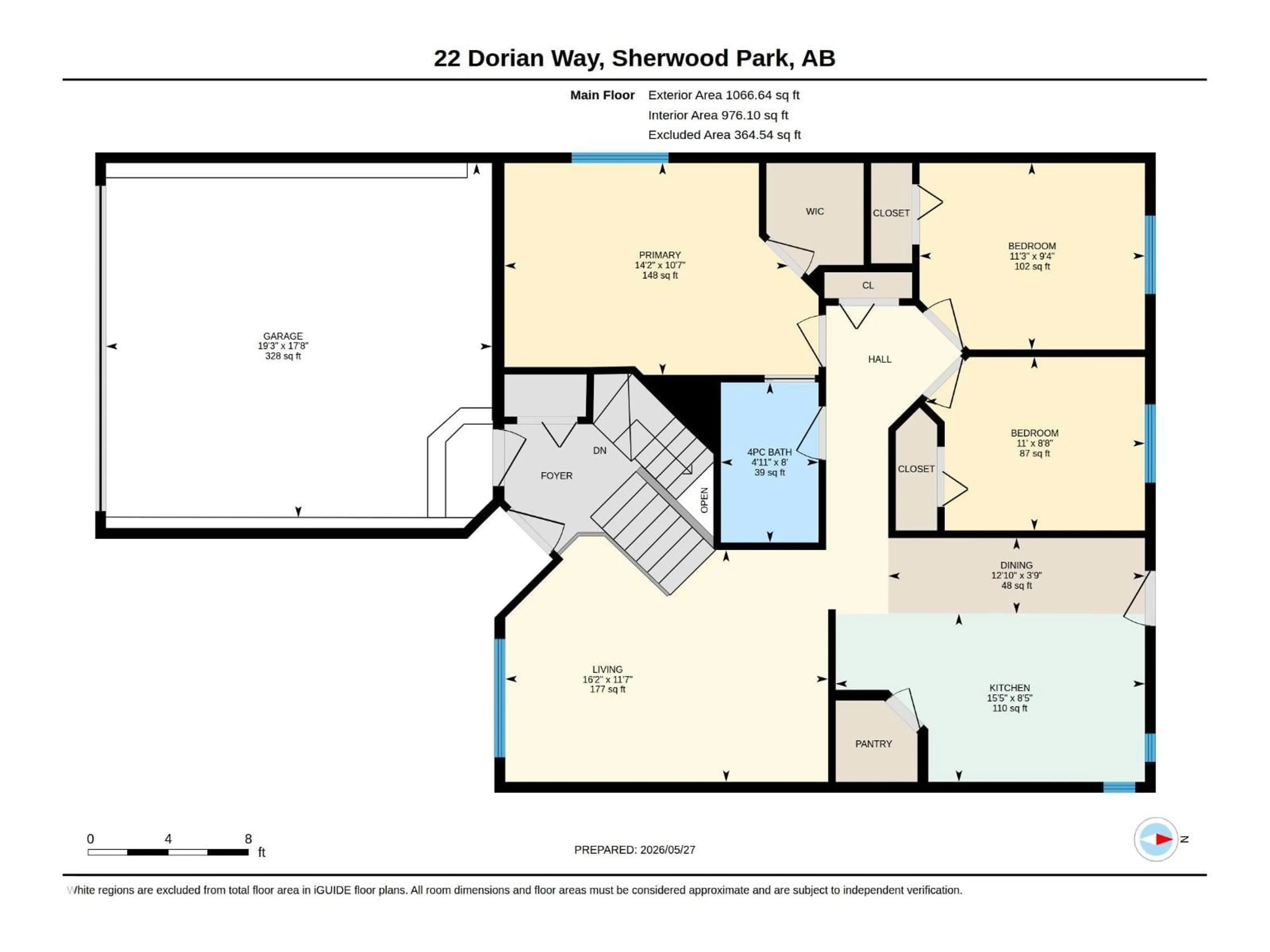 Floor plan for 22 DORIAN WY, Sherwood Park Alberta T8H1Y2