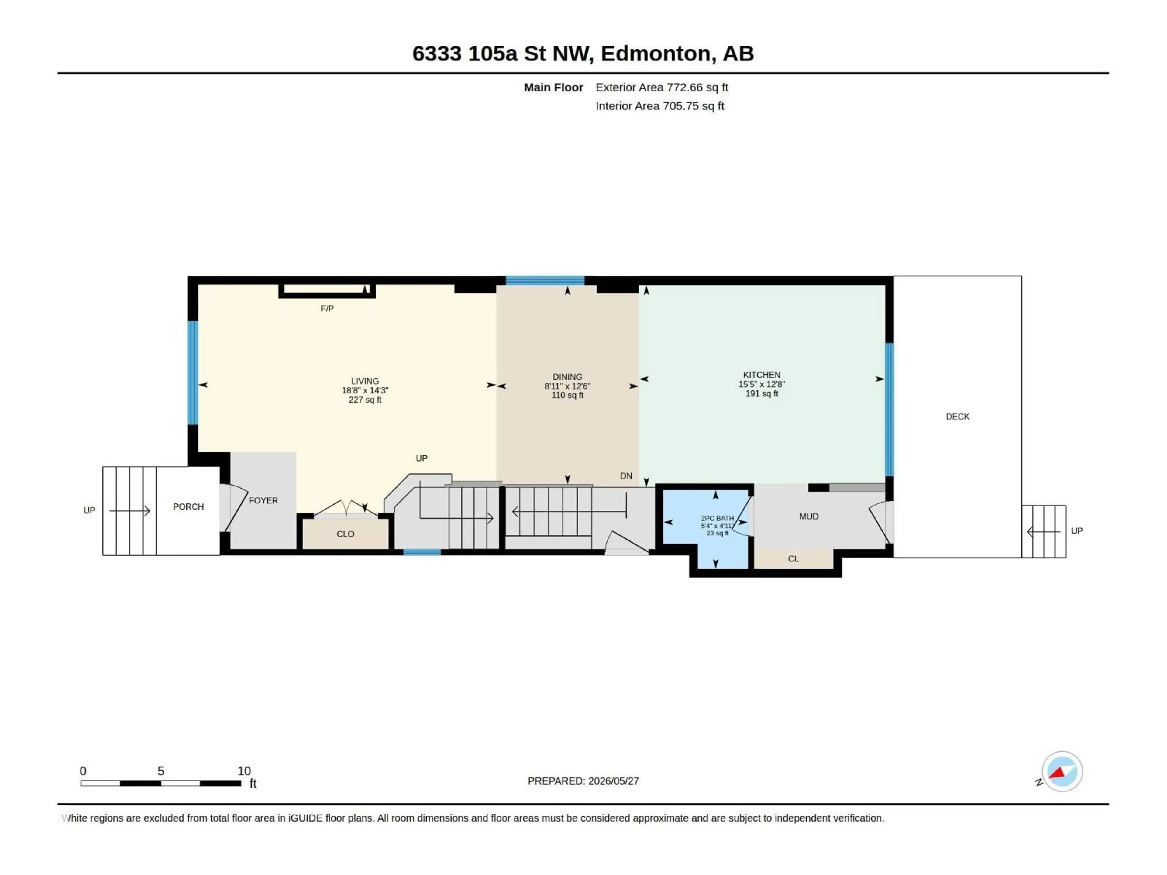 Floor plan for 6333 105A ST NW, Edmonton Alberta T6H2P9