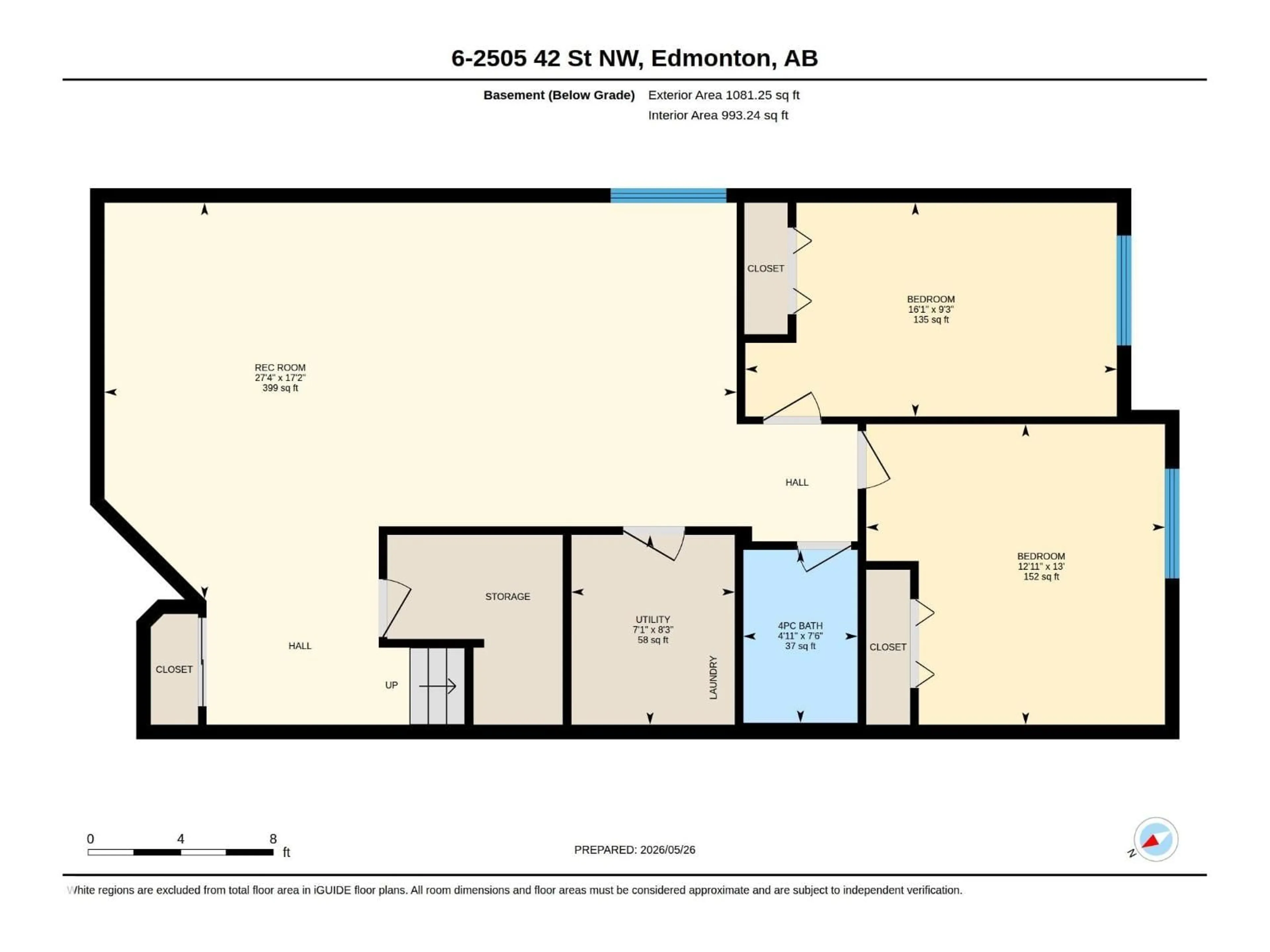 Floor plan for #6 - 2505 42 ST, Edmonton Alberta T6L7G8