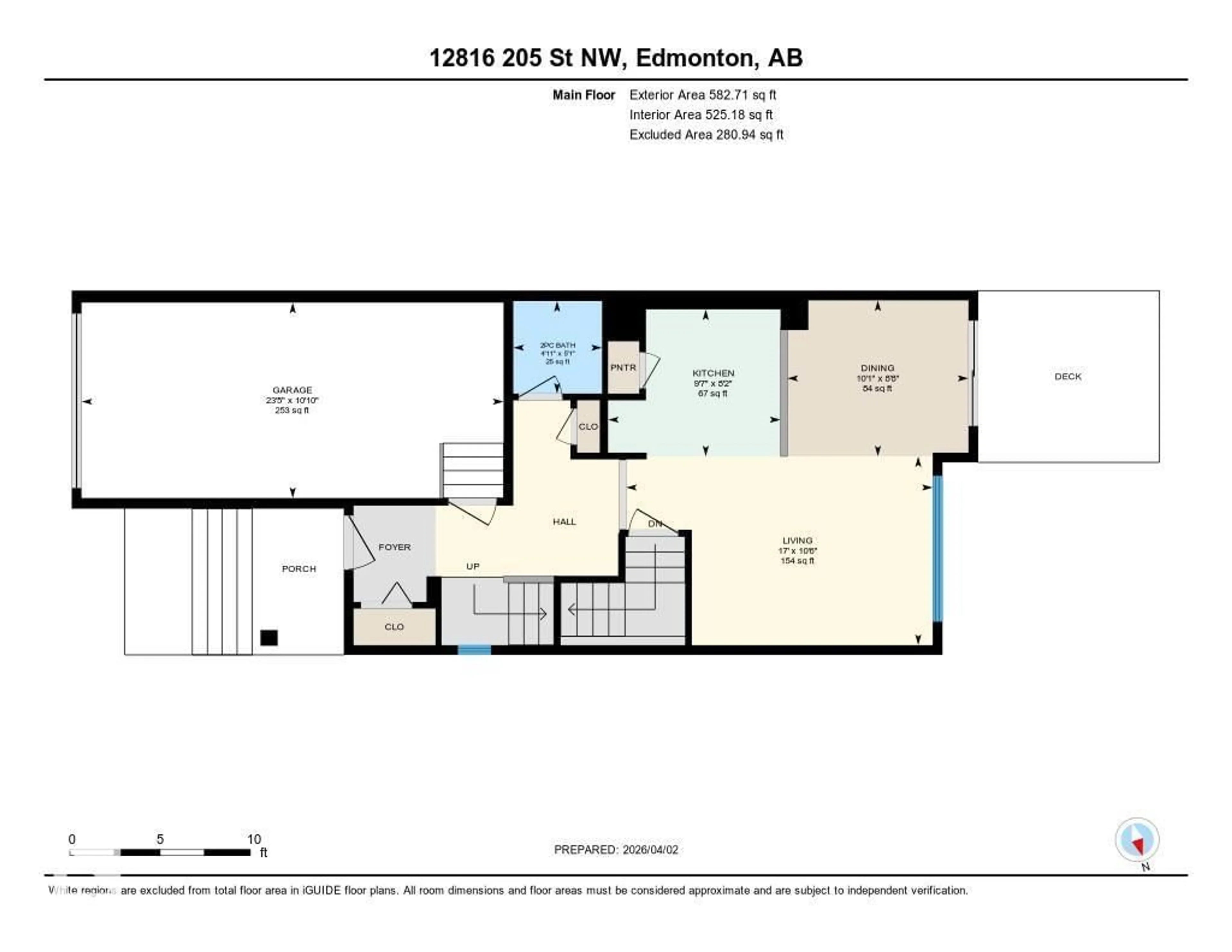 Floor plan for 12816 205 ST NW, Edmonton Alberta T5S0L8