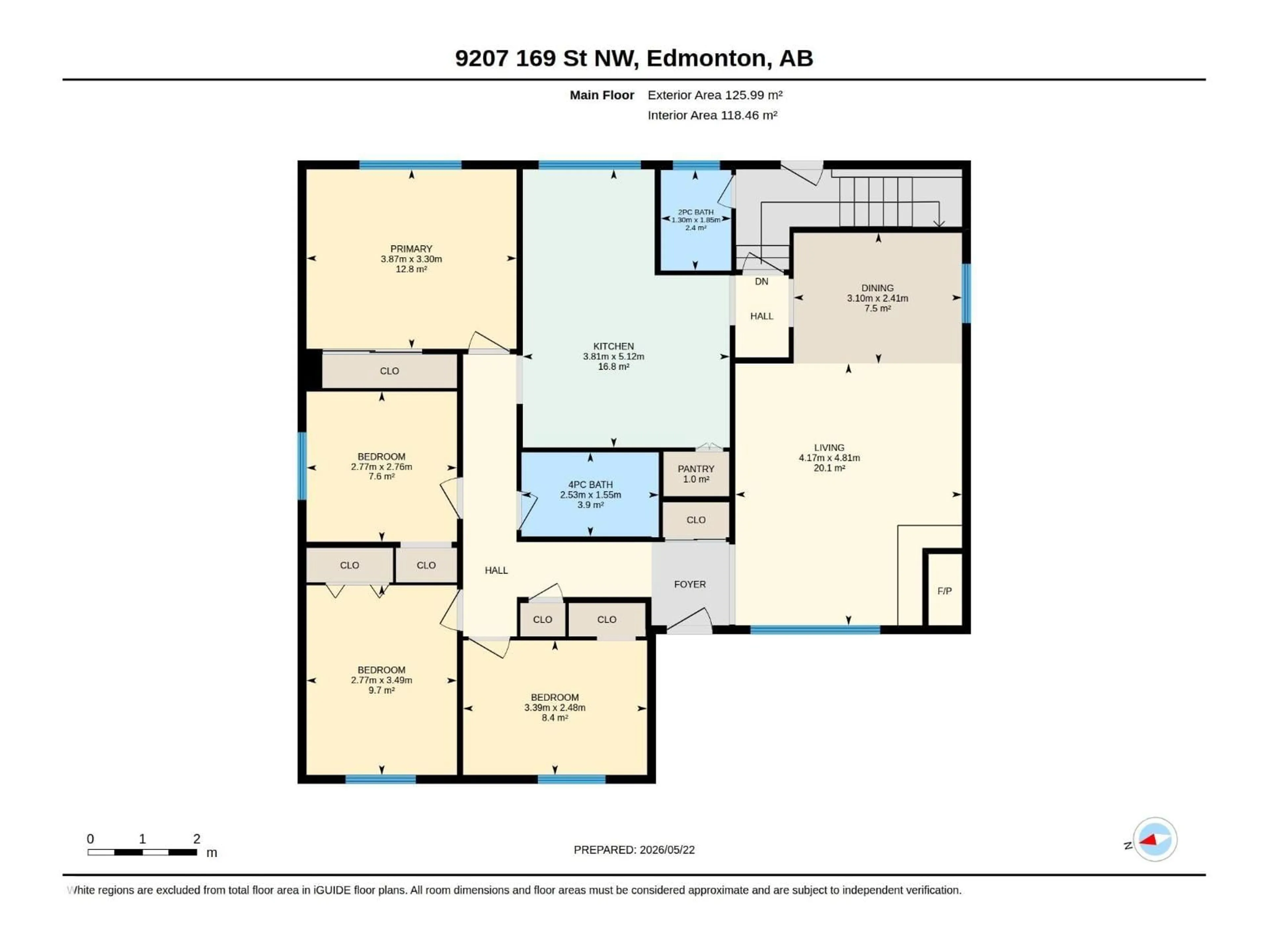 Floor plan for 9207 169 ST, Edmonton Alberta T5R2X3