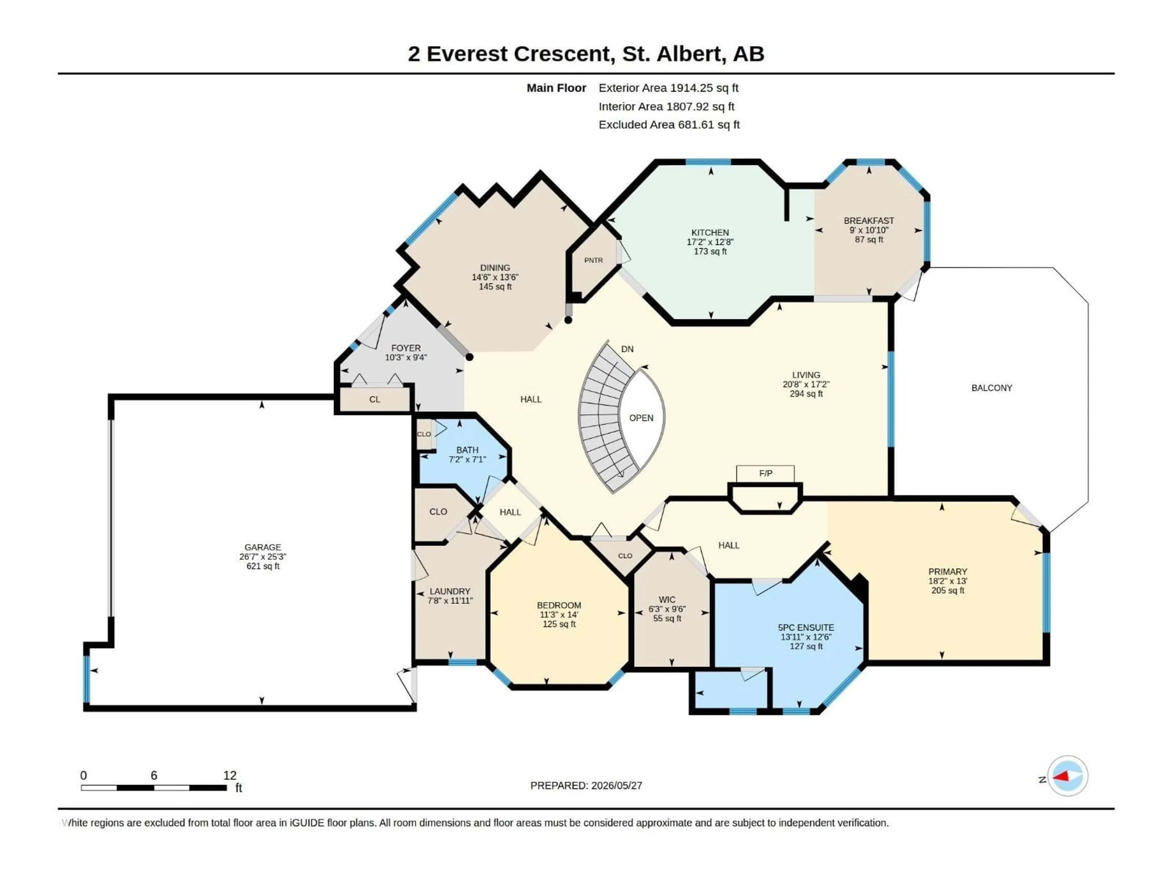 Floor plan for 2 EVEREST CR, St. Albert Alberta T8N6E3