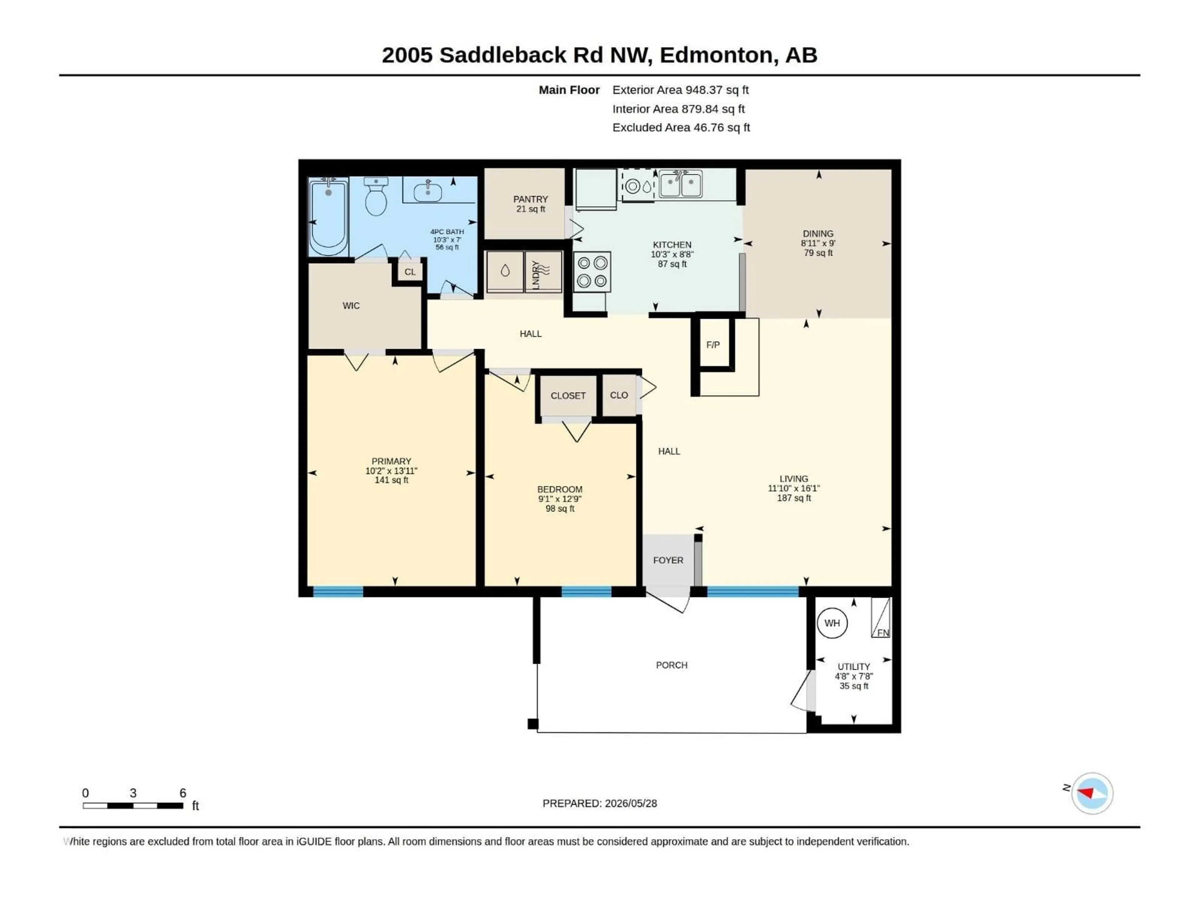 Floor plan for 2005 SADDLEBACK RD, Edmonton Alberta T6J4T4