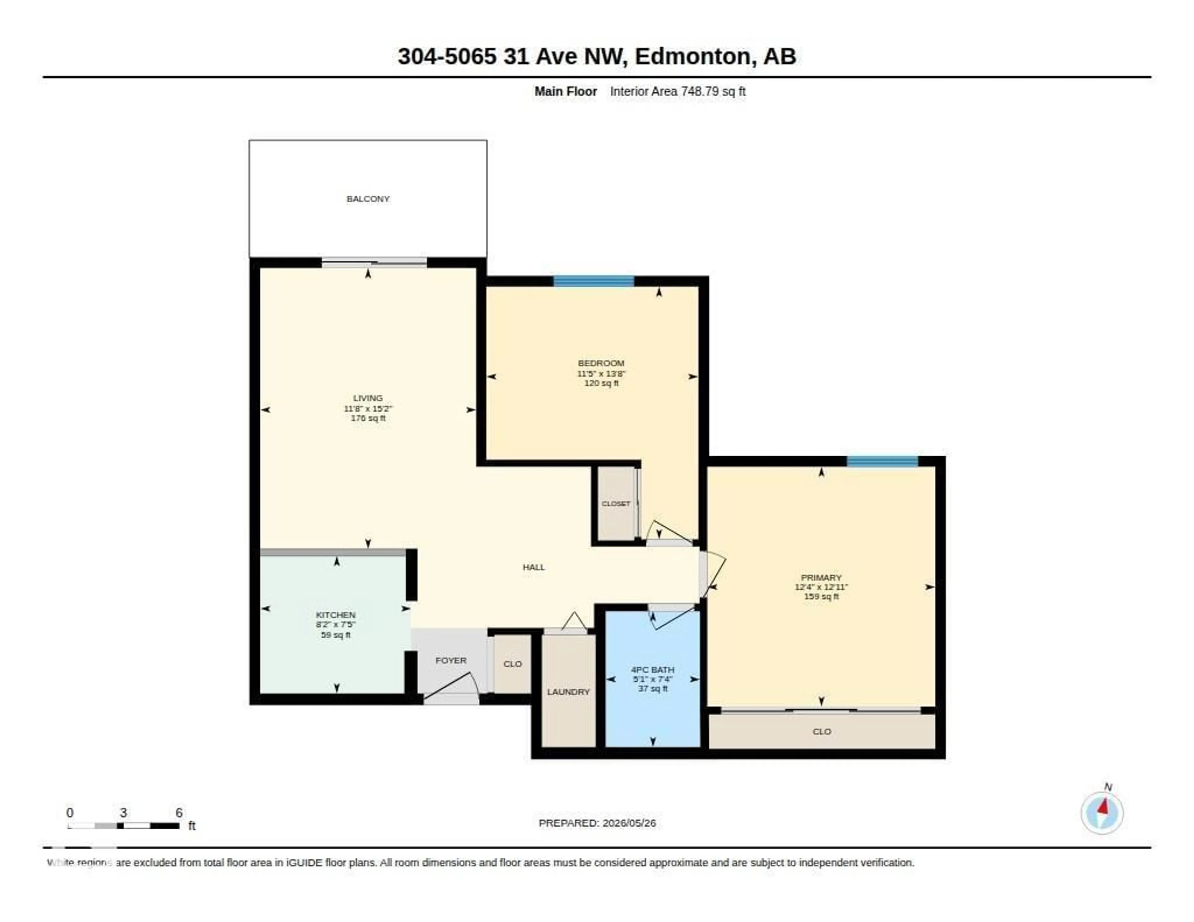 Floor plan for #304 - 5065 31 AV, Edmonton Alberta T6L6S5