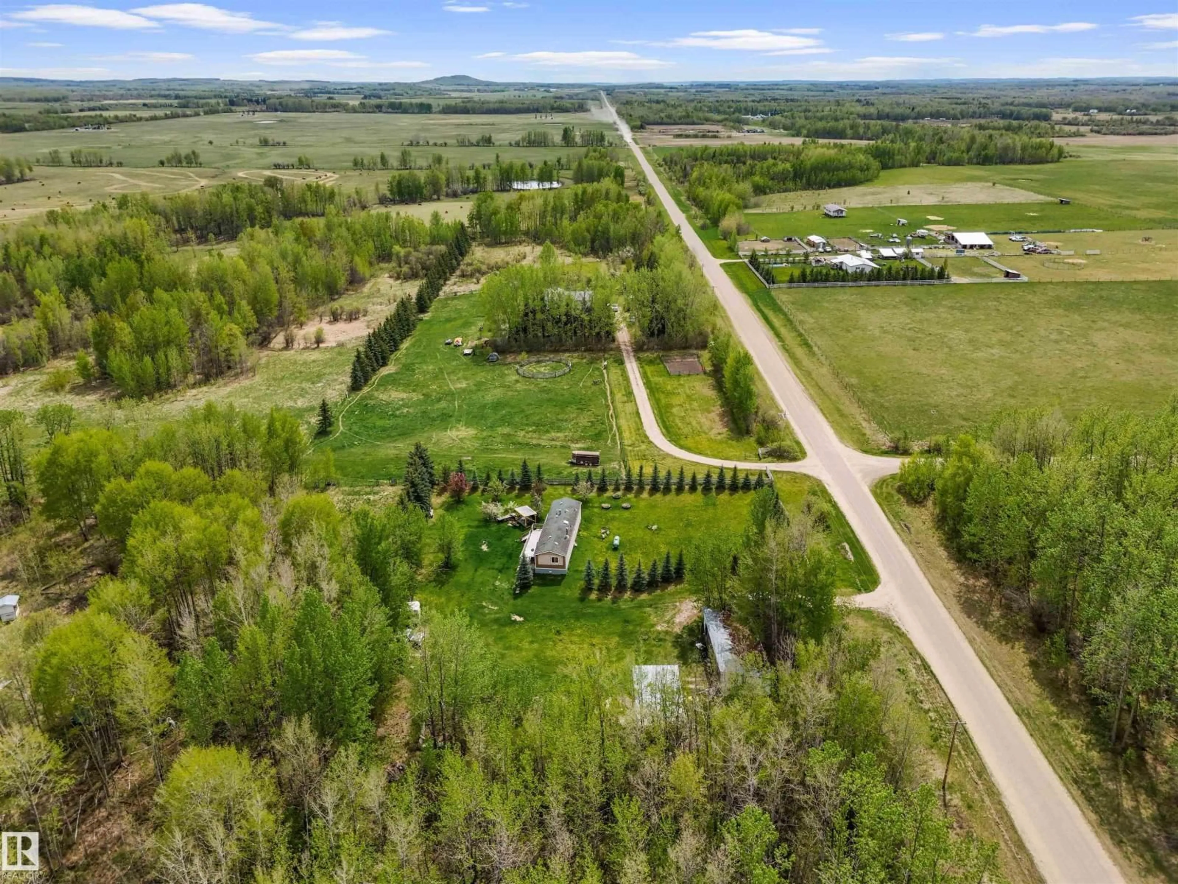 A pic from outside/outdoor area/front of a property/back of a property/a pic from drone, forest/trees view for 48115 RGE RD 61, Rural Brazeau County Alberta T0E1Z0