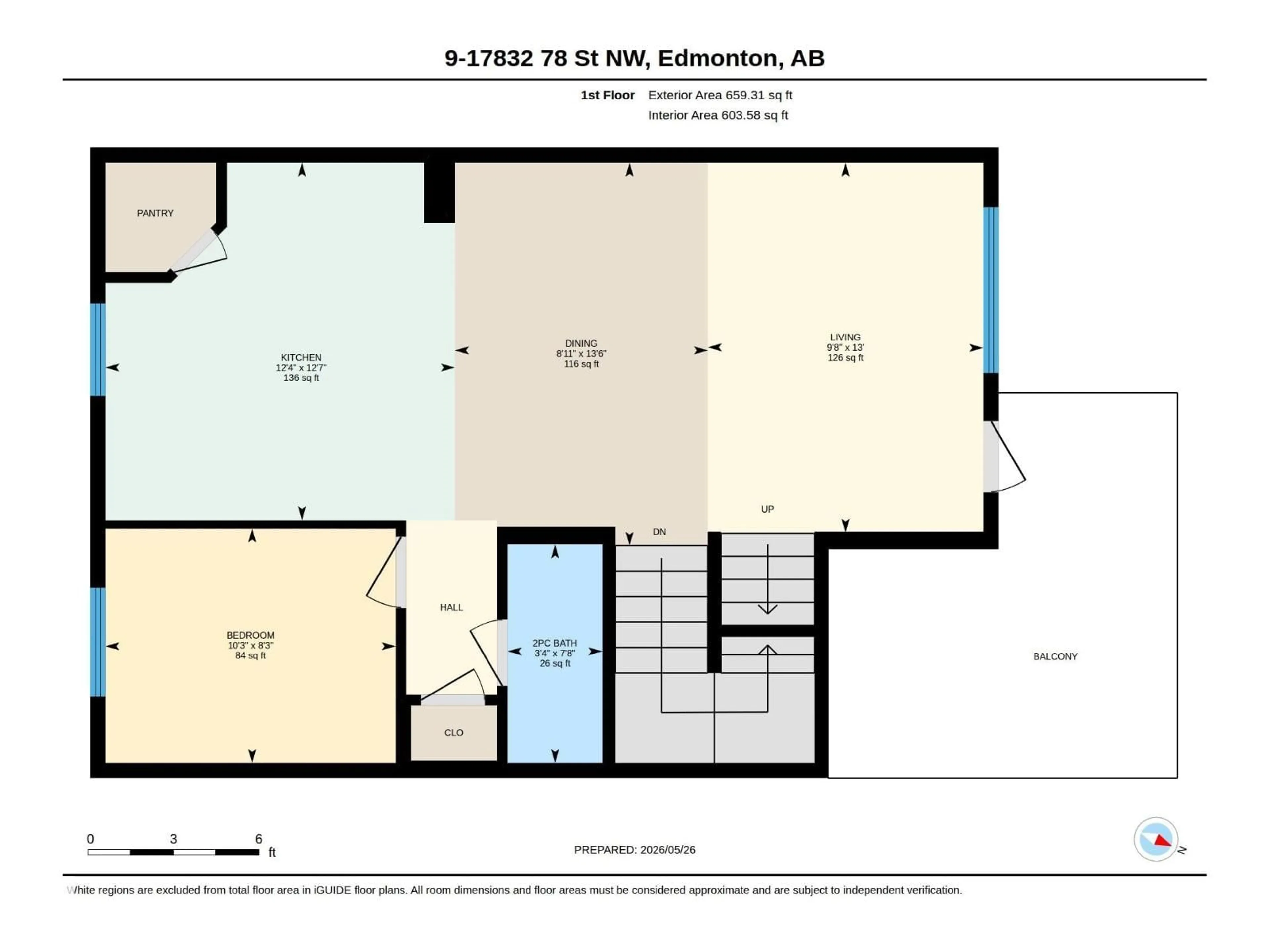 Floor plan for 9 - 17832 78 ST NW, Edmonton Alberta T5Z0P7