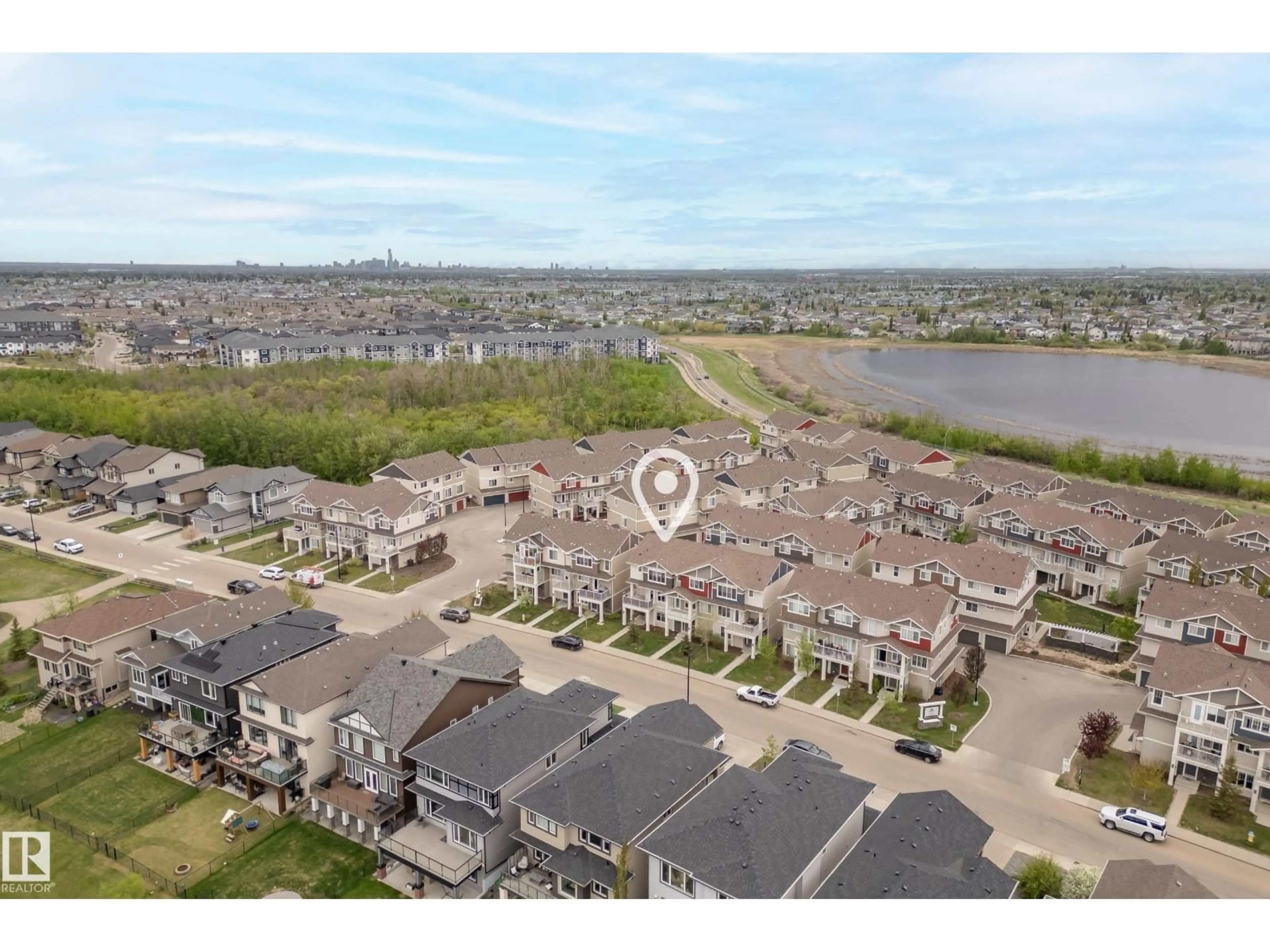 A pic from outside/outdoor area/front of a property/back of a property/a pic from drone, water/lake/river/ocean view for 9 - 17832 78 ST NW, Edmonton Alberta T5Z0P7