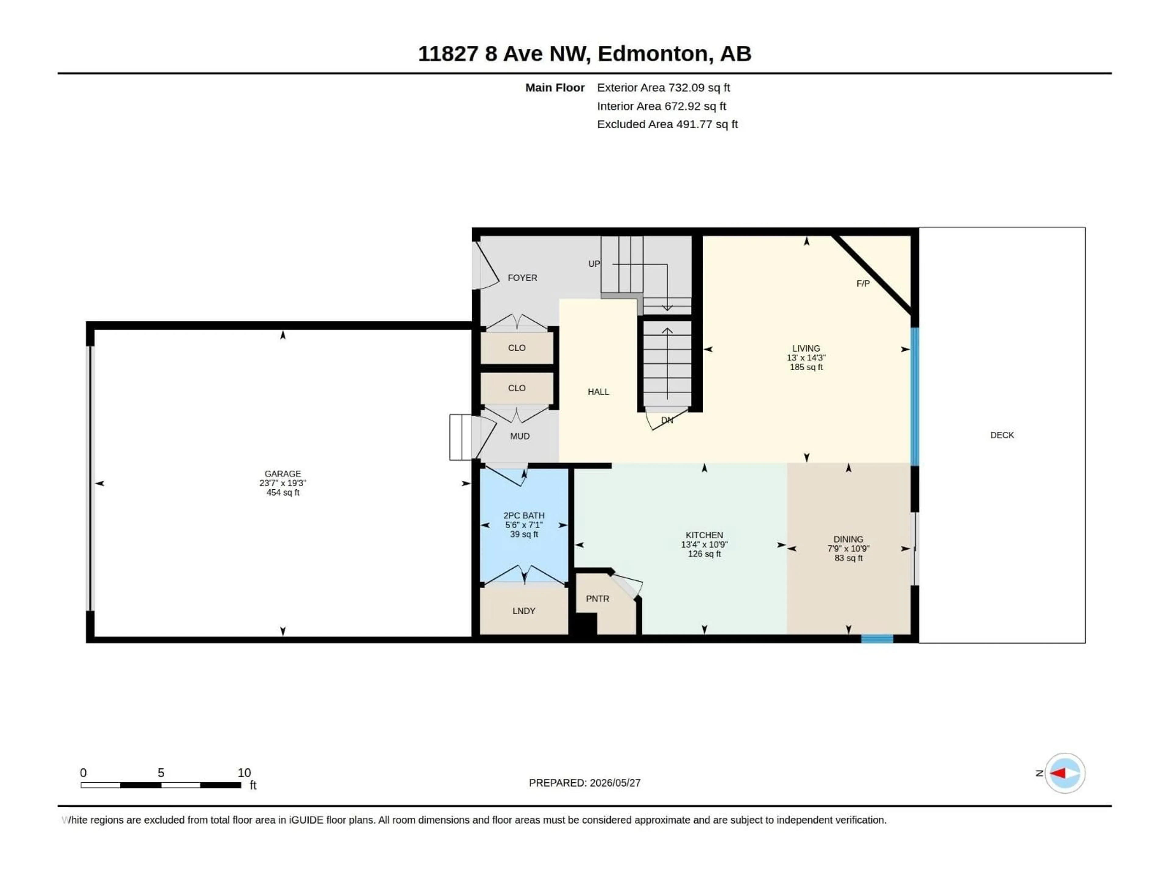 Floor plan for 11827 8 AV, Edmonton Alberta T6J6Z9