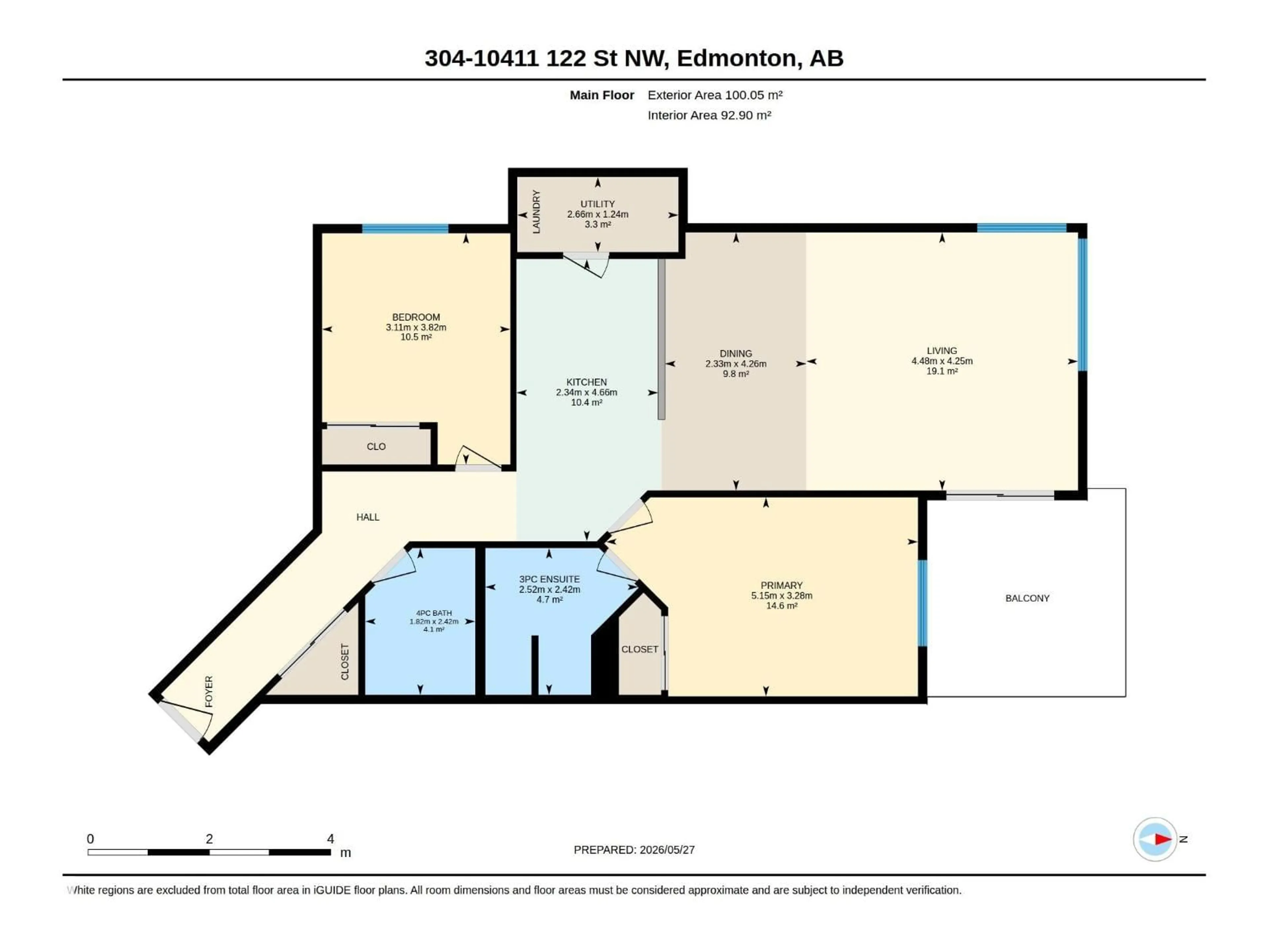 Floor plan for #304 - 10411 122 ST, Edmonton Alberta T5N4C2
