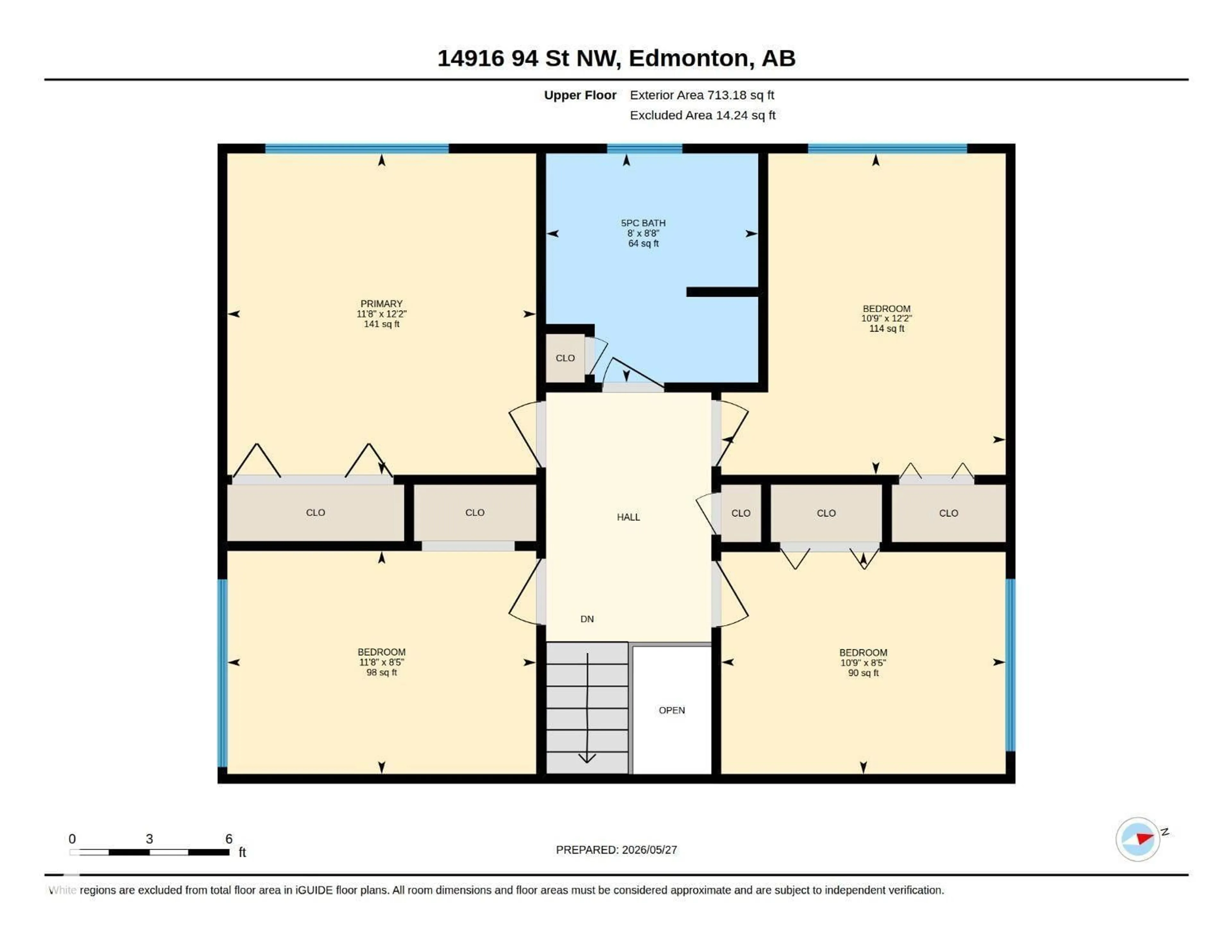 Floor plan for 14916 94 ST, Edmonton Alberta T5E3W6