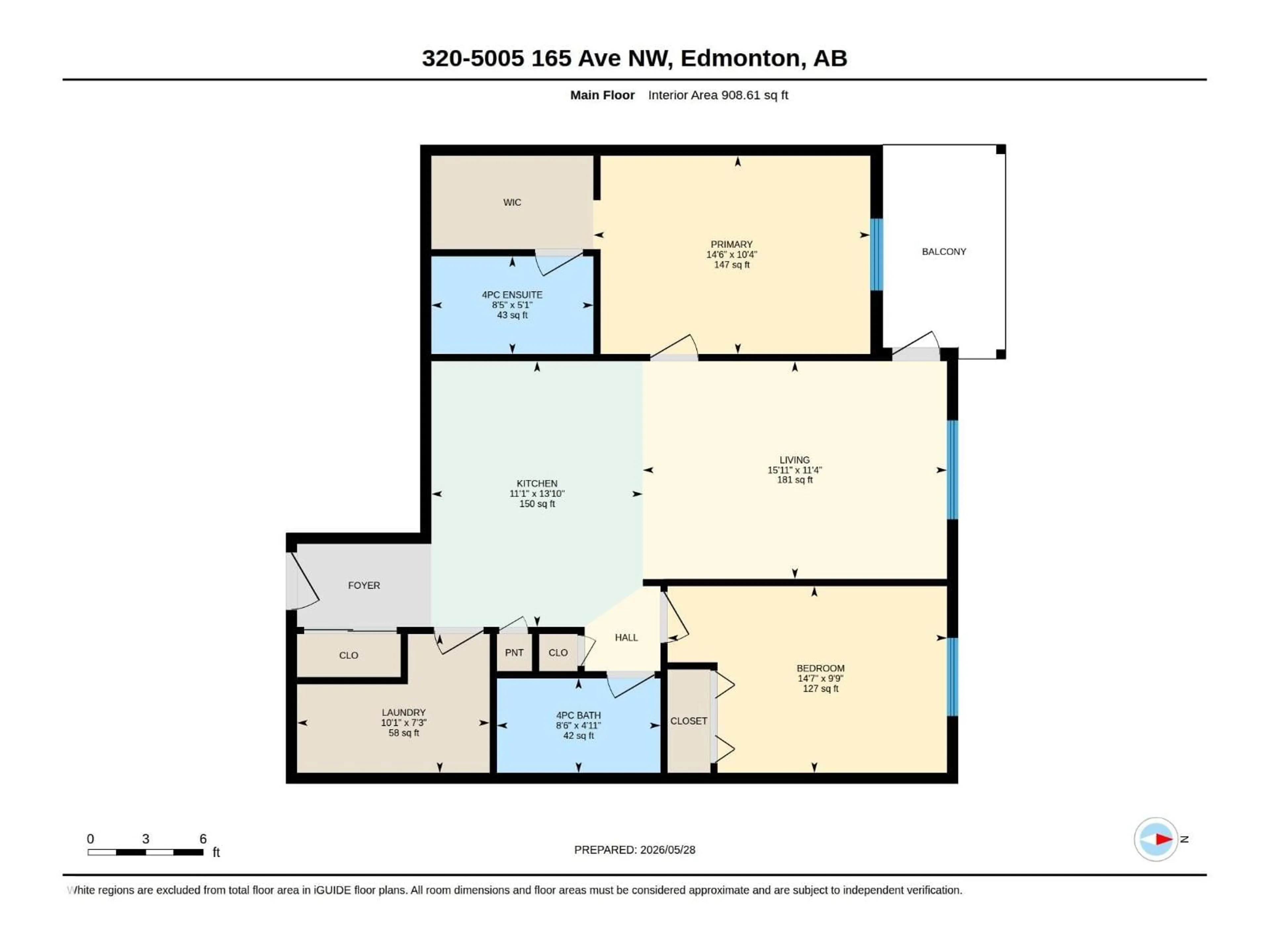 Floor plan for 320 - 5005 165 AV, Edmonton Alberta T5Y0L8