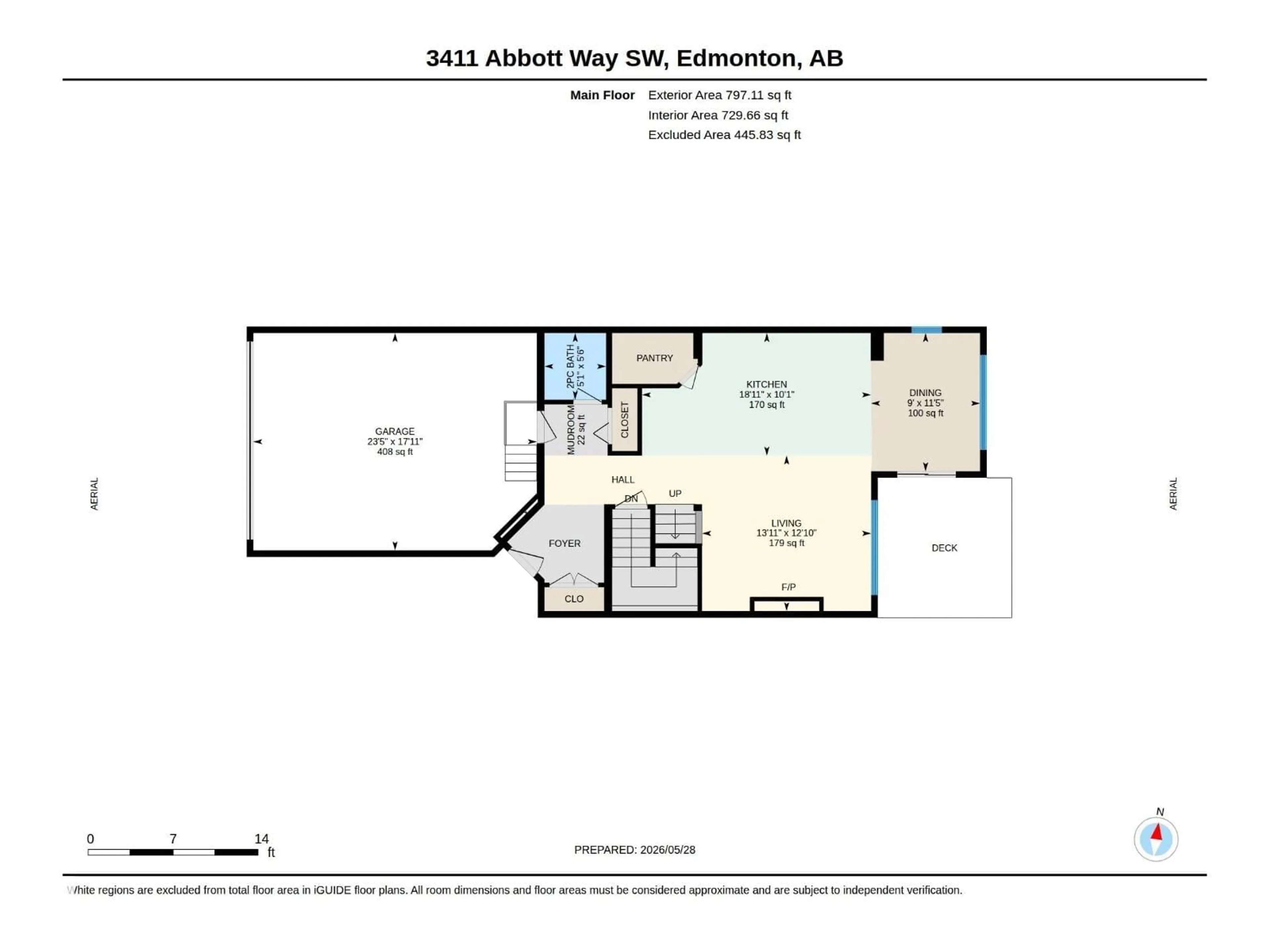 Floor plan for 3411 ABBOTT WY, Edmonton Alberta T6W0X3