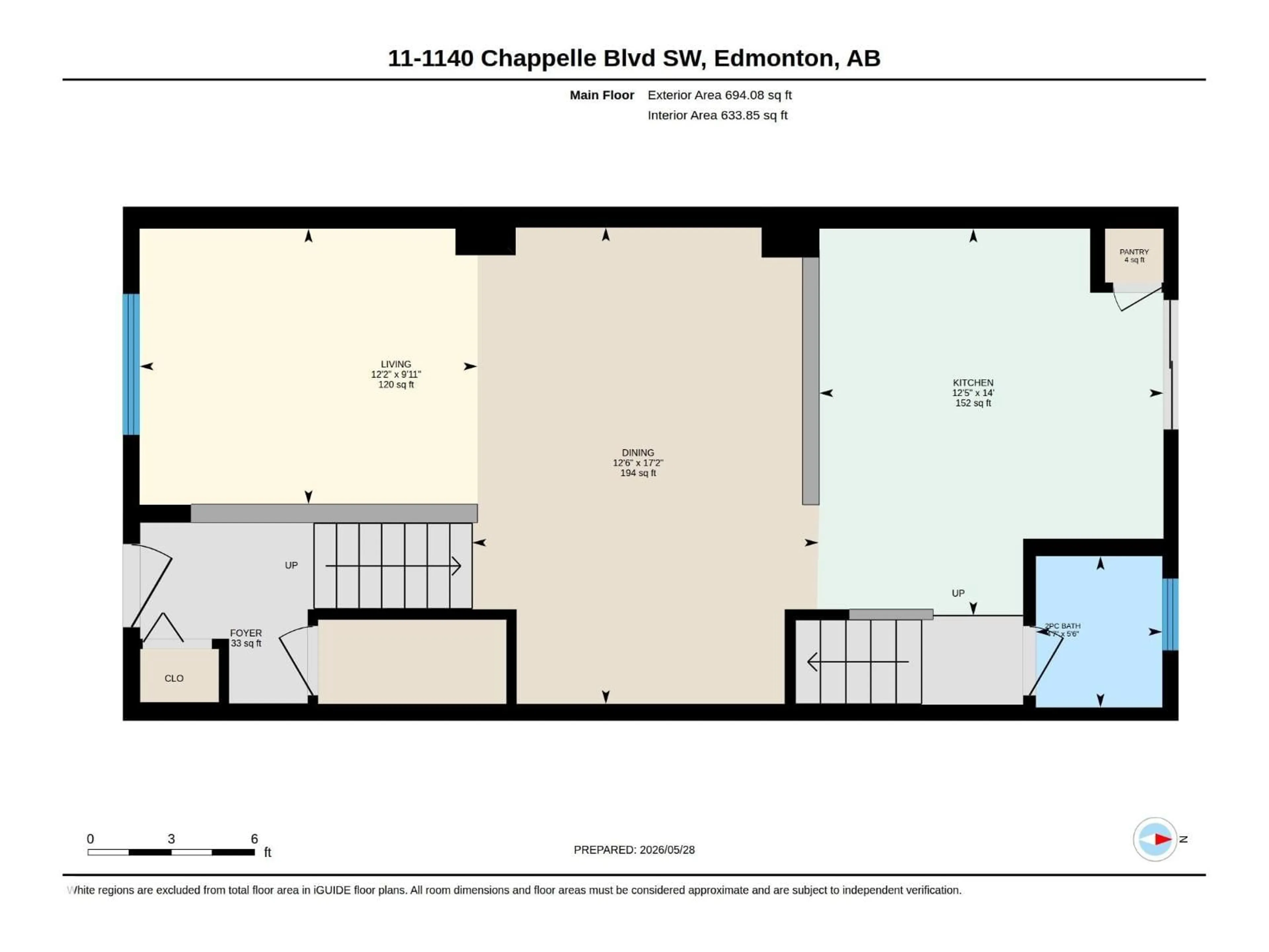 Floor plan for #11 - 1140 CHAPPELLE BV, Edmonton Alberta T6W2Z3