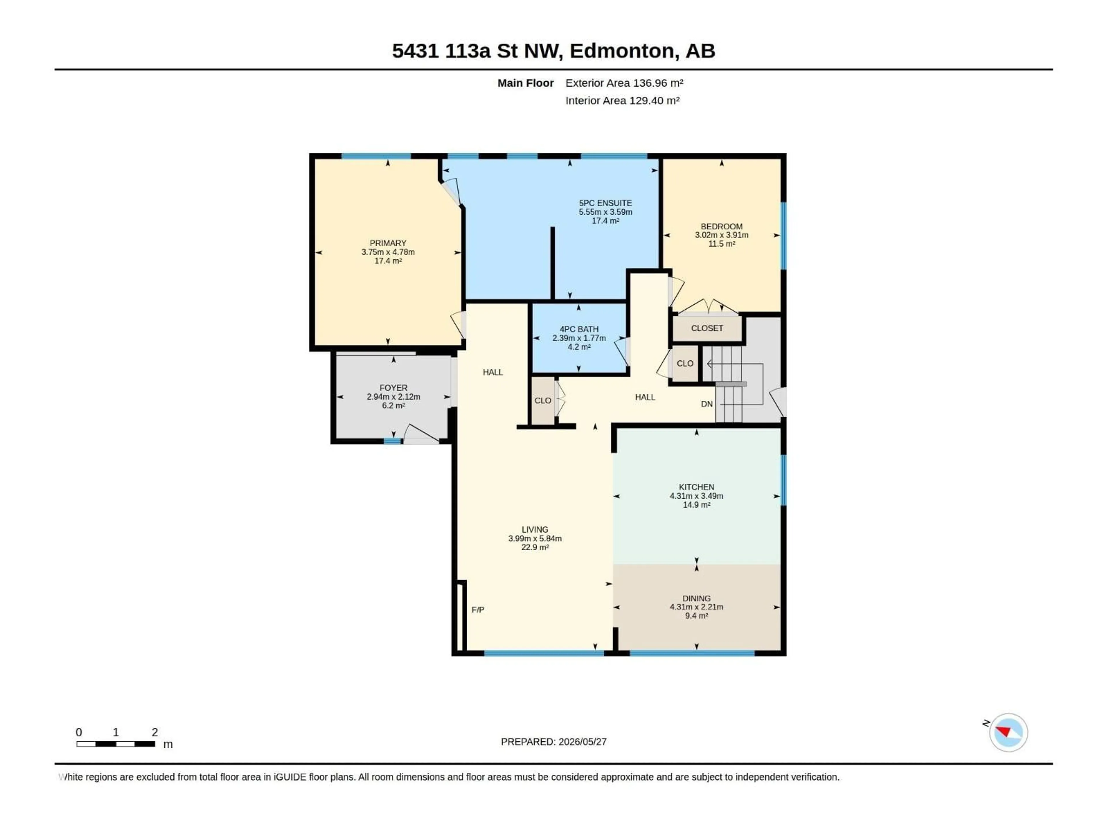 Floor plan for 5431 113A ST, Edmonton Alberta T6H1A4