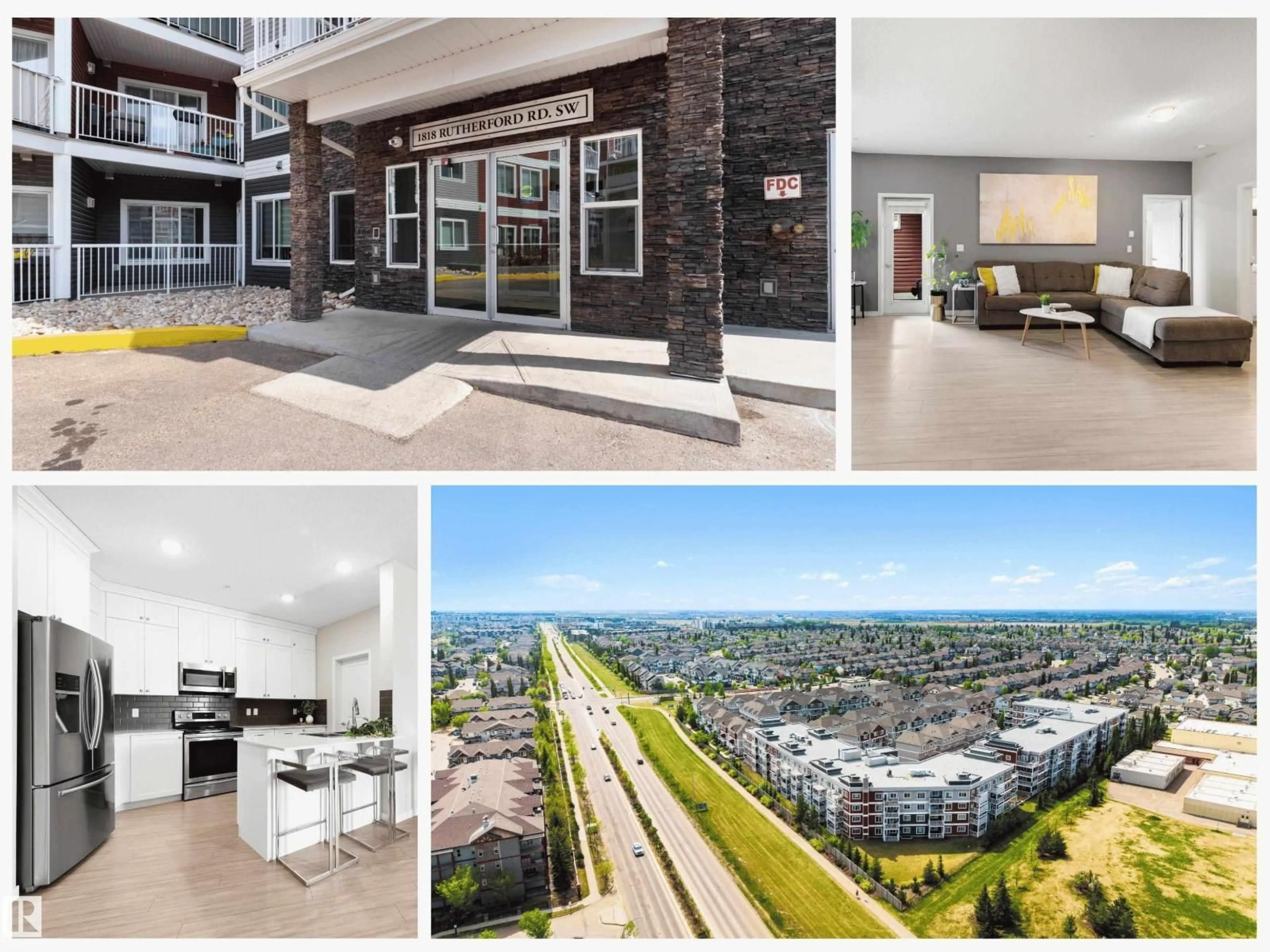 A pic from outside/outdoor area/front of a property/back of a property/a pic from drone, water/lake/river/ocean view for 1818 - 437 RUTHERFORD RD, Edmonton Alberta T6W2K6