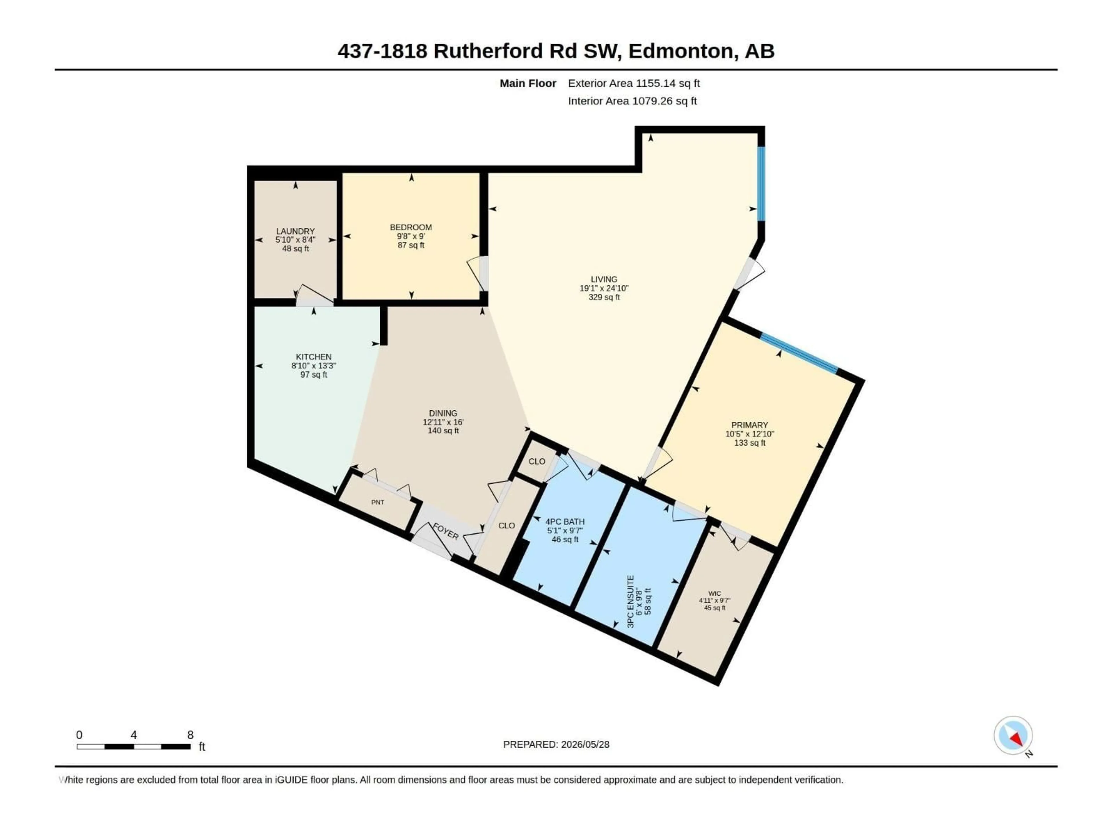 Floor plan for 1818 - 437 RUTHERFORD RD, Edmonton Alberta T6W2K6